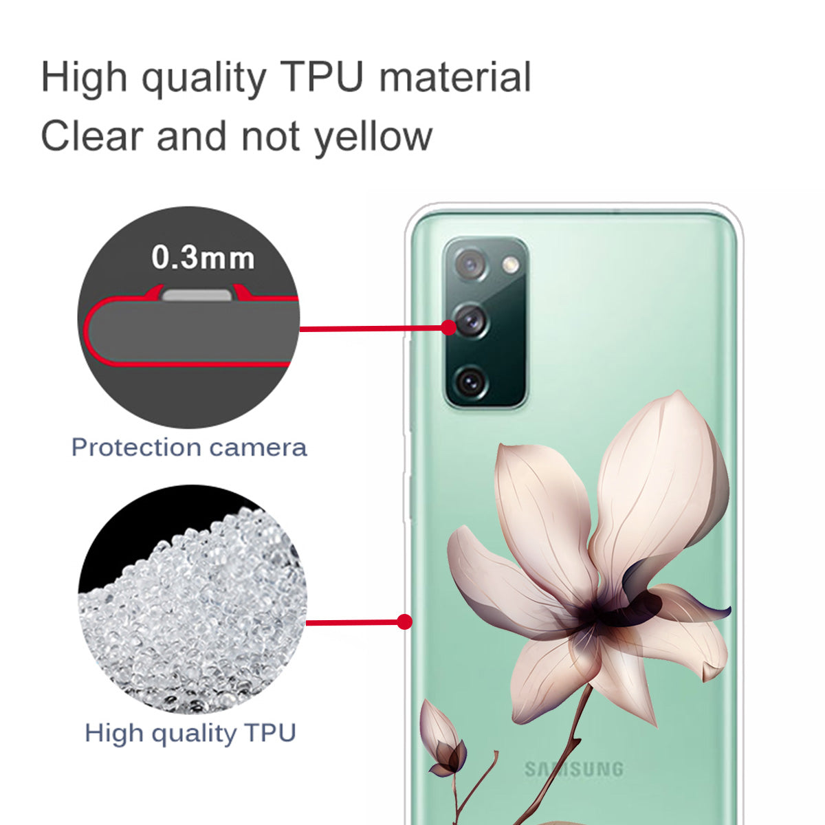 Pattern Printing Soft TPU Cell Phone Cover for Samsung Galaxy S20 FE 4G/FE 5G/S20 Lite/S20 FE 2022 - Beautiful Flower