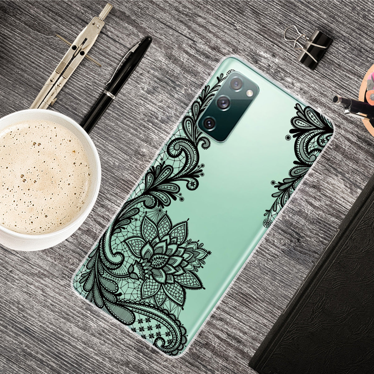 Pattern Printing Soft TPU Cell Phone Cover for Samsung Galaxy S20 FE 4G/FE 5G/S20 Lite/S20 FE 2022 - Lace Flower