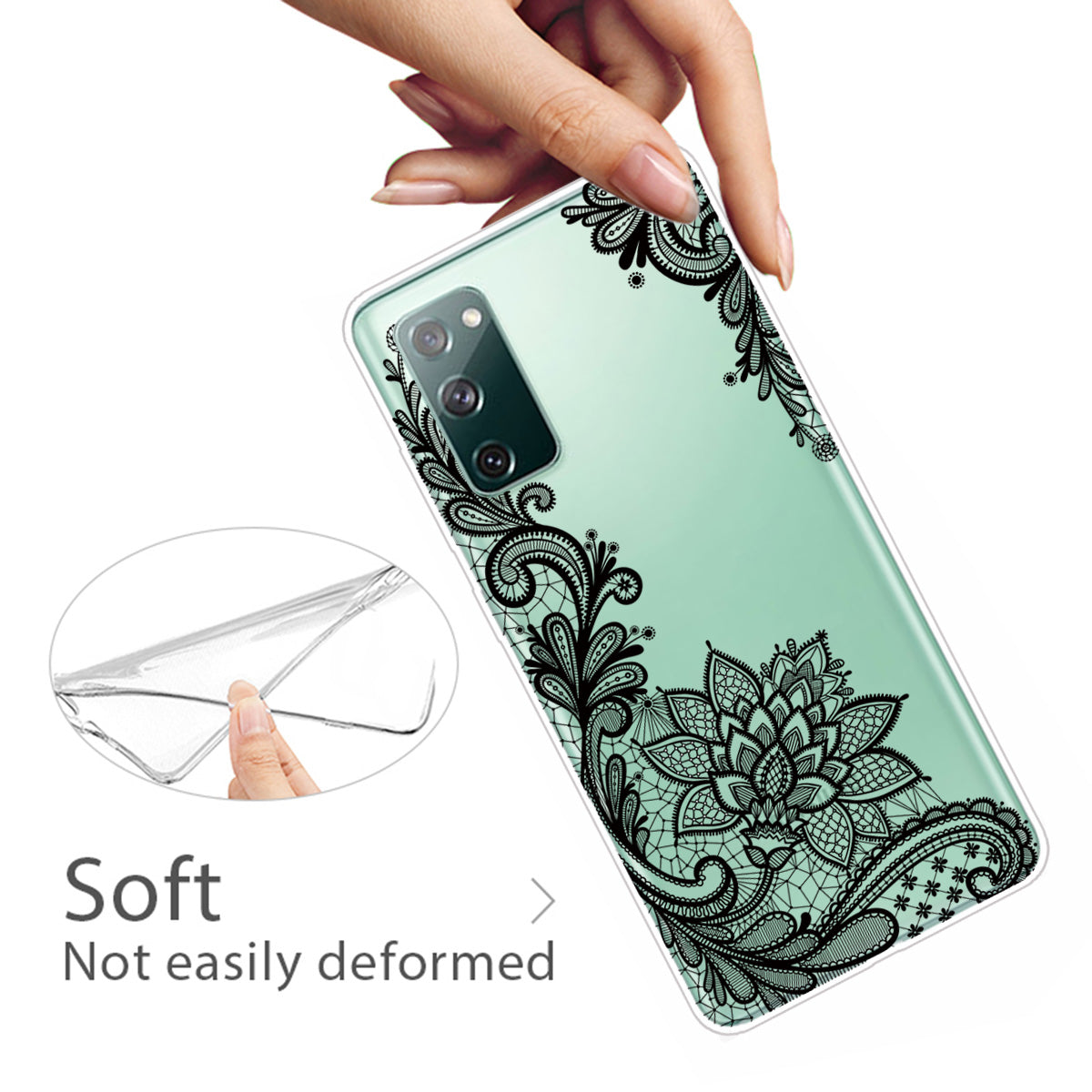 Pattern Printing Soft TPU Cell Phone Cover for Samsung Galaxy S20 FE 4G/FE 5G/S20 Lite/S20 FE 2022 - Lace Flower