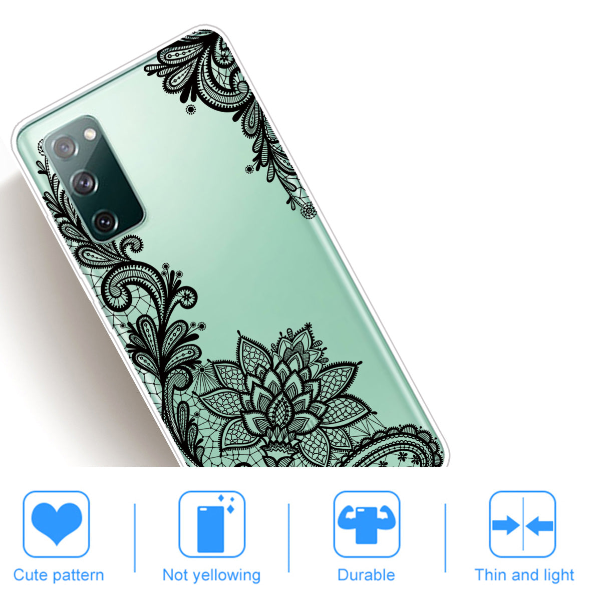 Pattern Printing Soft TPU Cell Phone Cover for Samsung Galaxy S20 FE 4G/FE 5G/S20 Lite/S20 FE 2022 - Lace Flower