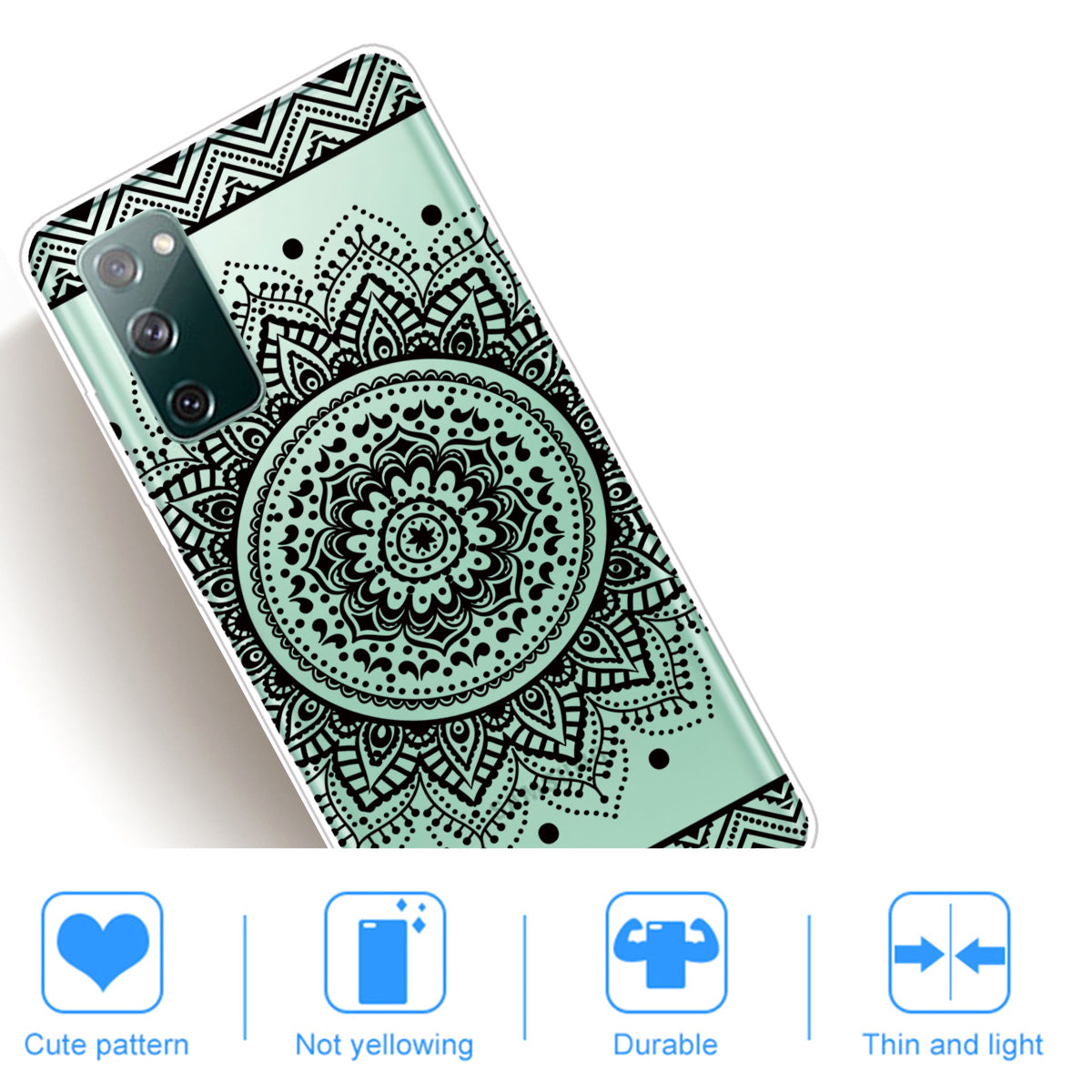 Pattern Printing Soft TPU Cell Phone Cover for Samsung Galaxy S20 FE 4G/FE 5G/S20 Lite/S20 FE 2022 - Mandala Flower