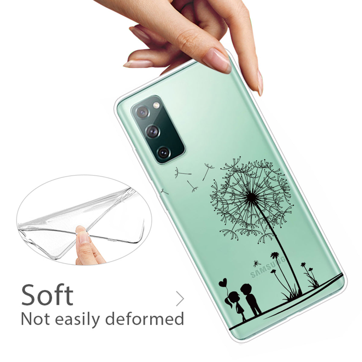 Pattern Printing Soft TPU Cell Phone Cover for Samsung Galaxy S20 FE 4G/FE 5G/S20 Lite/S20 FE 2022 - Dandelion