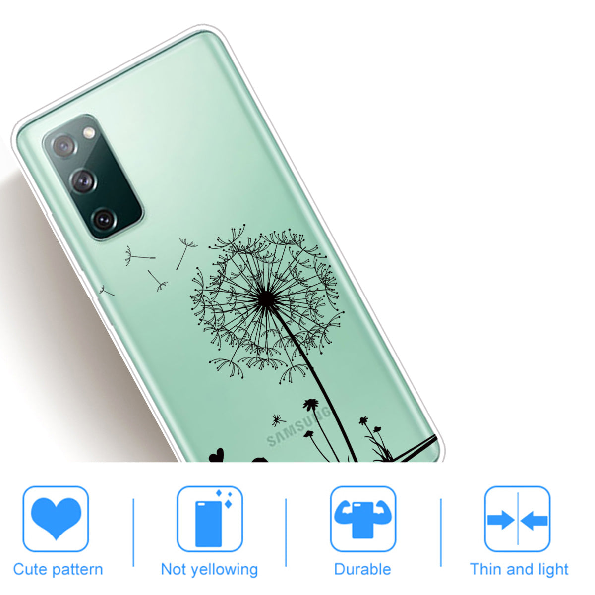 Pattern Printing Soft TPU Cell Phone Cover for Samsung Galaxy S20 FE 4G/FE 5G/S20 Lite/S20 FE 2022 - Dandelion