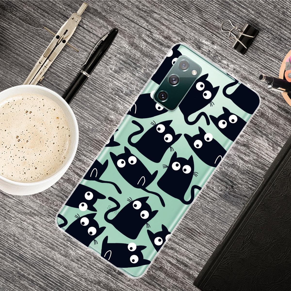 Pattern Printing Soft TPU Cell Phone Cover for Samsung Galaxy S20 FE 4G/FE 5G/S20 Lite/S20 FE 2022 - Black Cats