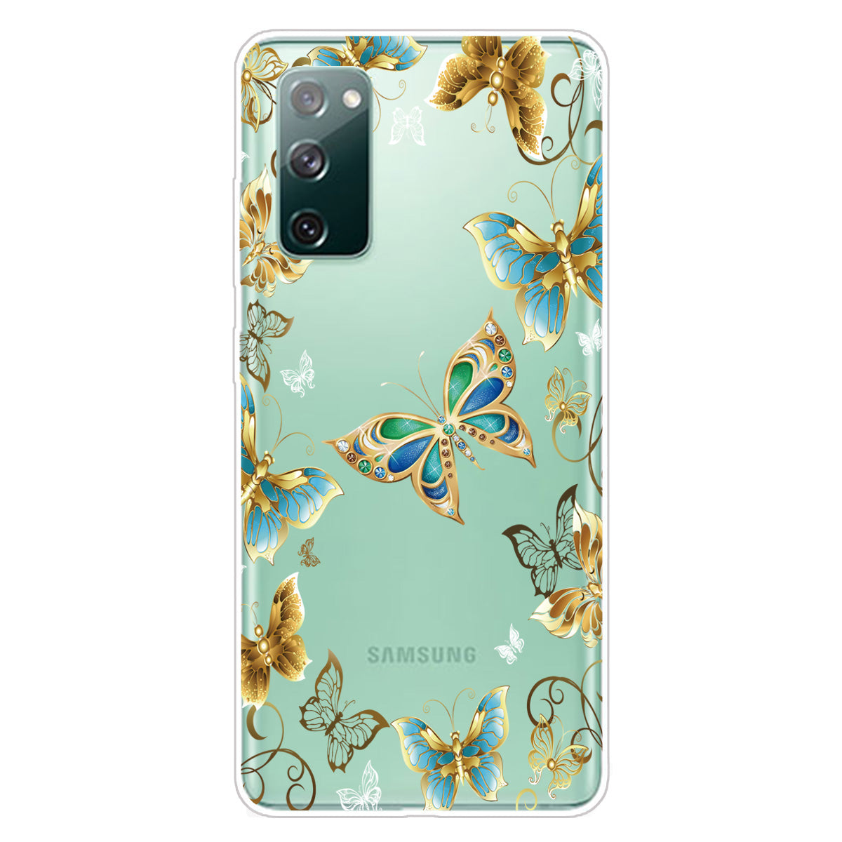 Pattern Printing Soft TPU Cell Phone Cover for Samsung Galaxy S20 FE 4G/FE 5G/S20 Lite/S20 FE 2022 - Diamante Butterfly