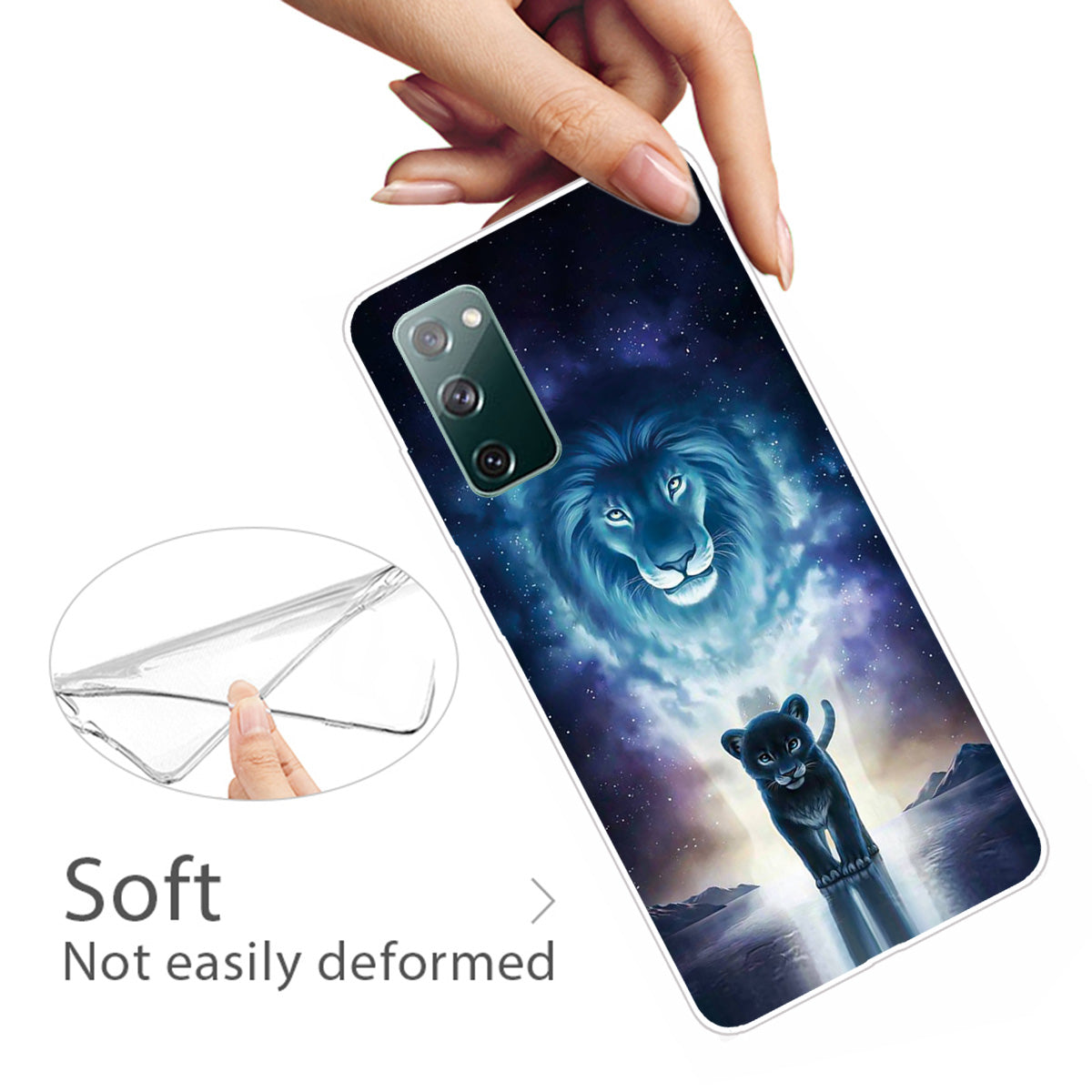 Pattern Printing Soft TPU Cell Phone Cover for Samsung Galaxy S20 FE 4G/FE 5G/S20 Lite/S20 FE 2022 - Lion