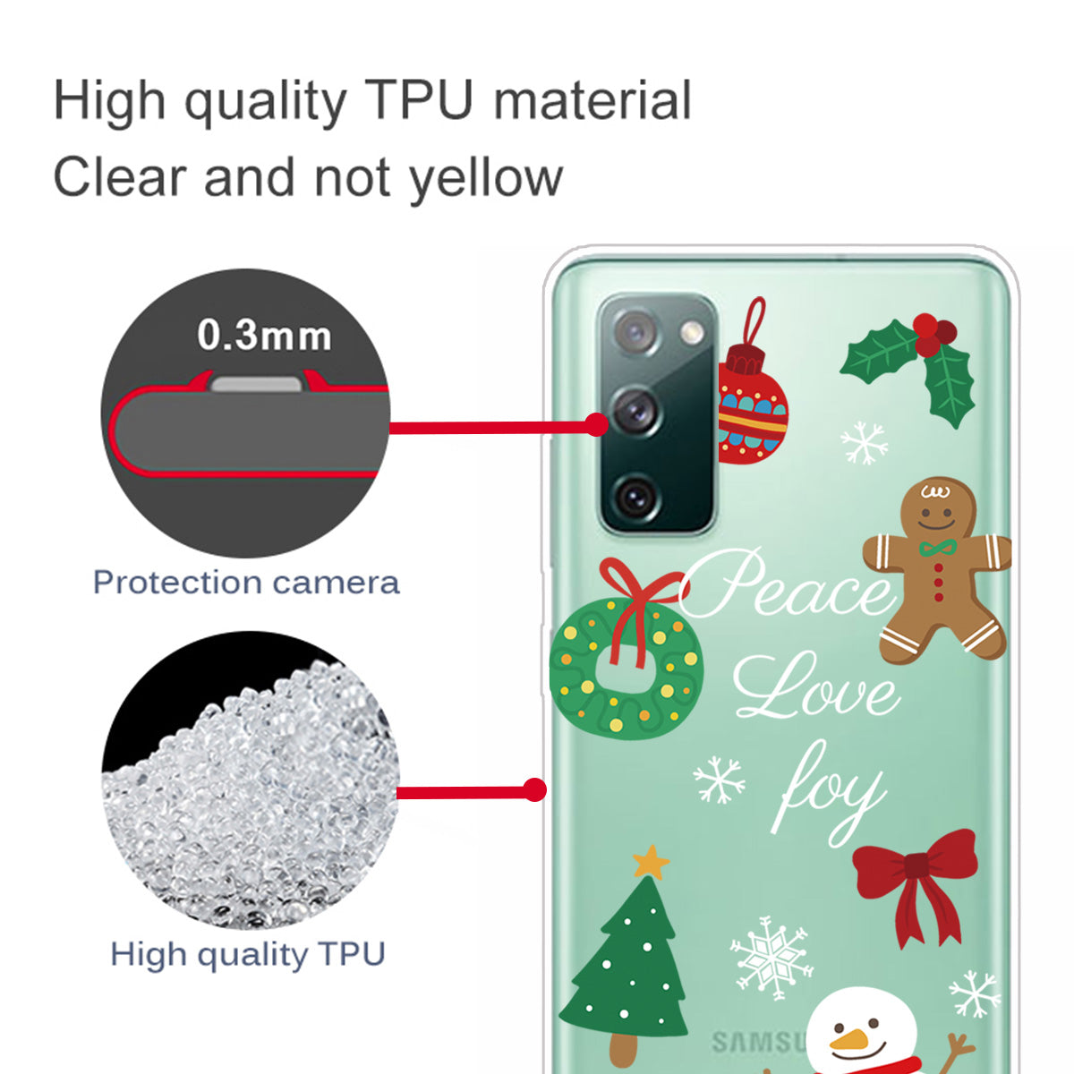 Christmas Series Pattern Printing TPU Phone Case for Samsung Galaxy S20 FE/Fan Edition/S20 FE 5G/Fan Edition 5G - Style C