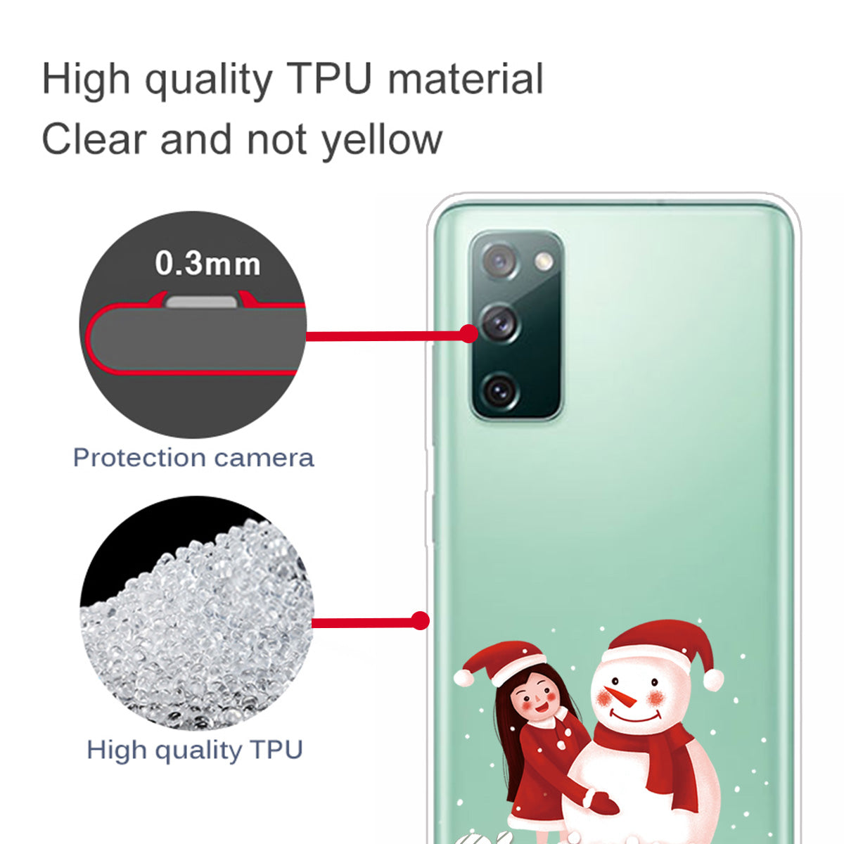 Christmas Series Pattern Printing TPU Phone Case for Samsung Galaxy S20 FE/Fan Edition/S20 FE 5G/Fan Edition 5G - Style E