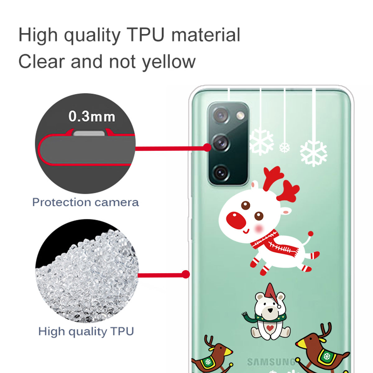 Christmas Series Pattern Printing TPU Phone Case for Samsung Galaxy S20 FE/Fan Edition/S20 FE 5G/Fan Edition 5G - Style G