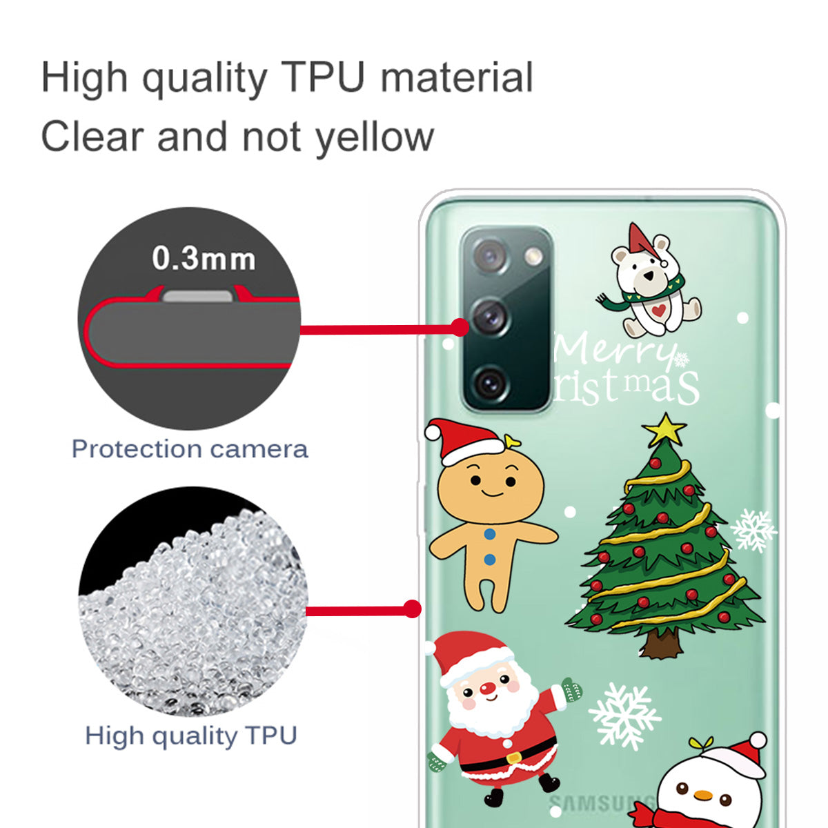 Christmas Series Pattern Printing TPU Phone Case for Samsung Galaxy S20 FE/Fan Edition/S20 FE 5G/Fan Edition 5G - Style H