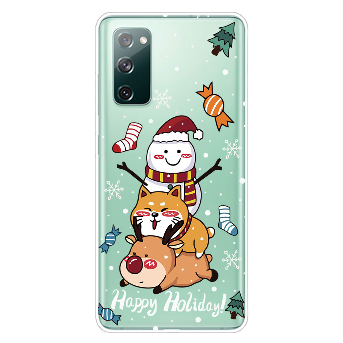 Christmas Series Pattern Printing TPU Phone Case for Samsung Galaxy S20 FE/Fan Edition/S20 FE 5G/Fan Edition 5G - Style J