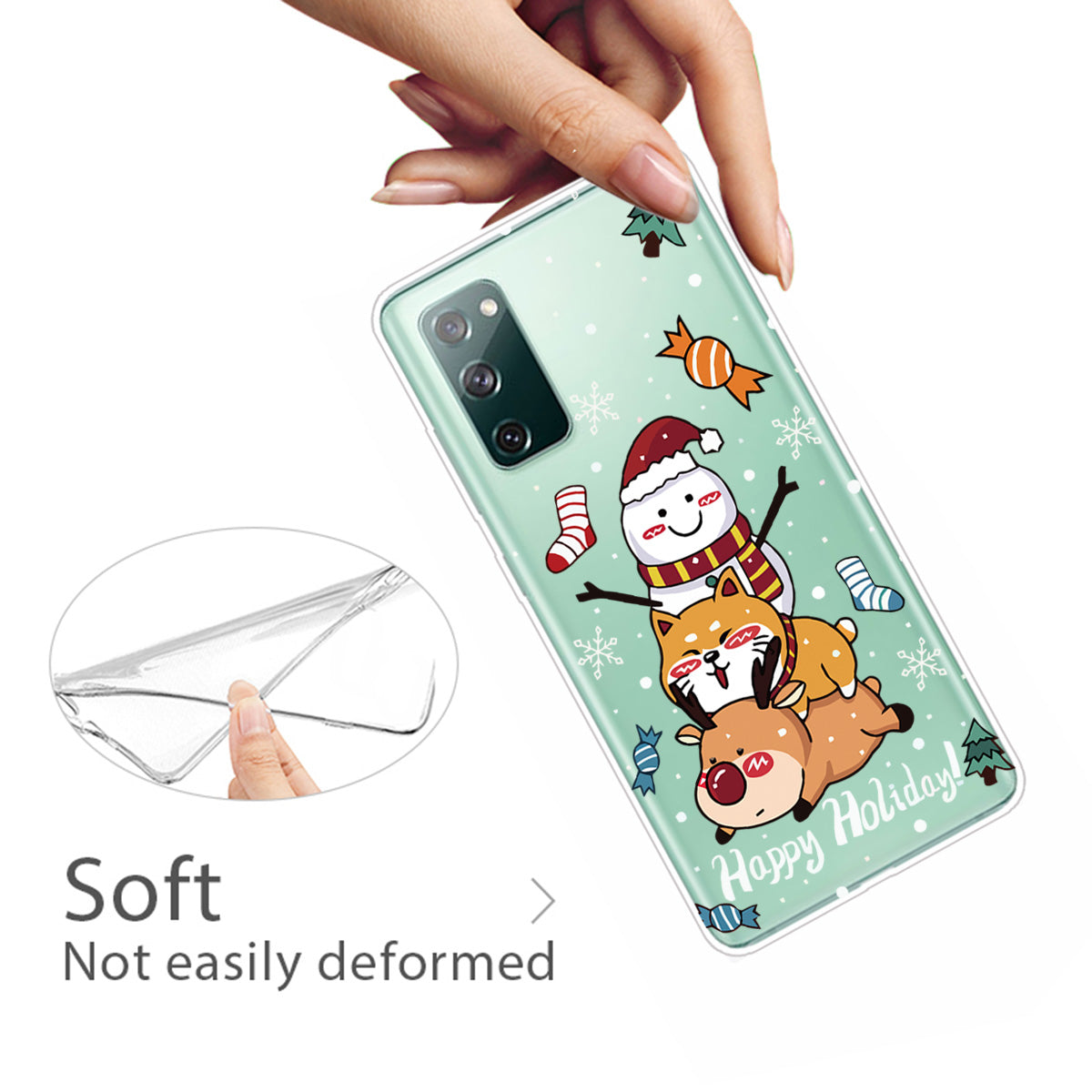 Christmas Series Pattern Printing TPU Phone Case for Samsung Galaxy S20 FE/Fan Edition/S20 FE 5G/Fan Edition 5G - Style J