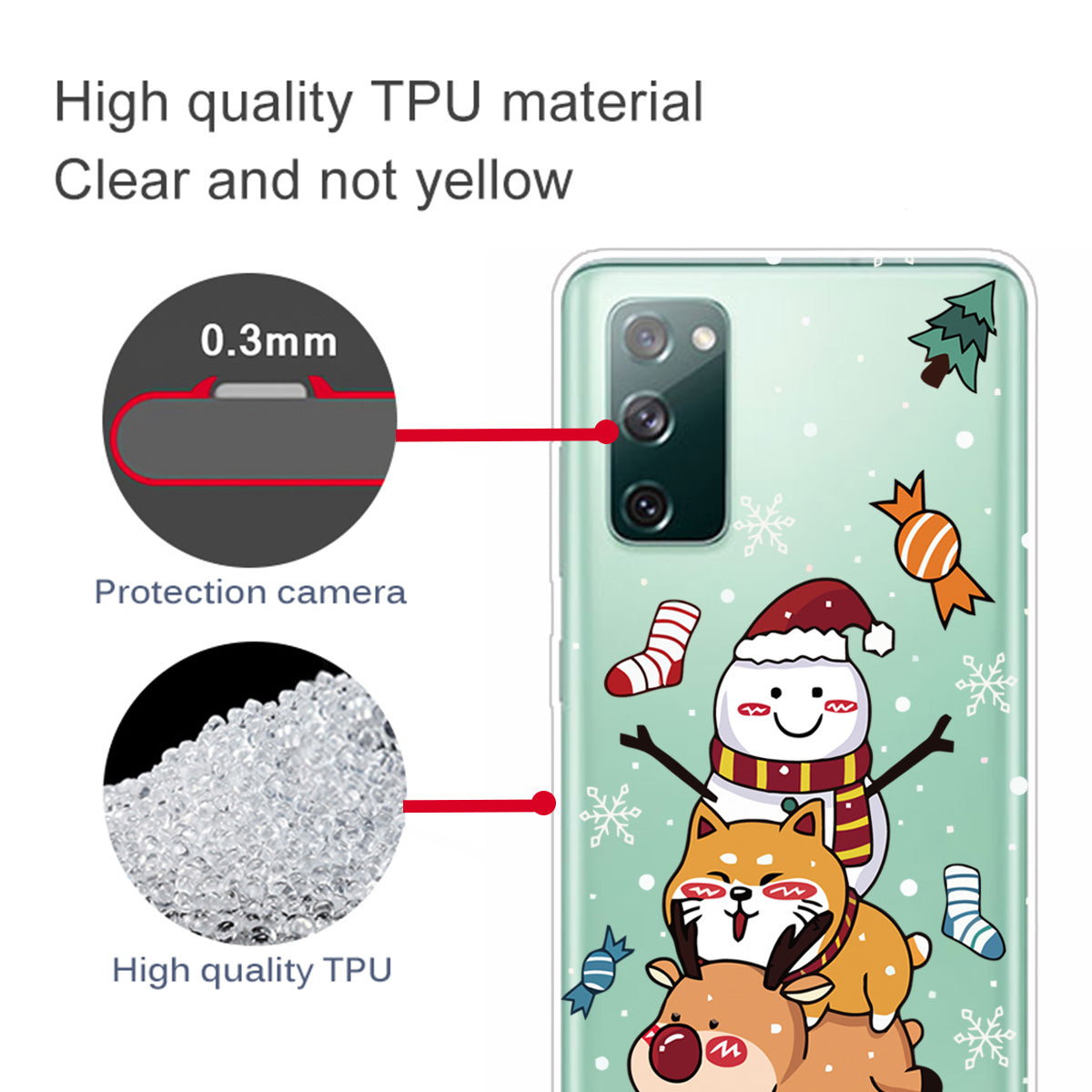 Christmas Series Pattern Printing TPU Phone Case for Samsung Galaxy S20 FE/Fan Edition/S20 FE 5G/Fan Edition 5G - Style J