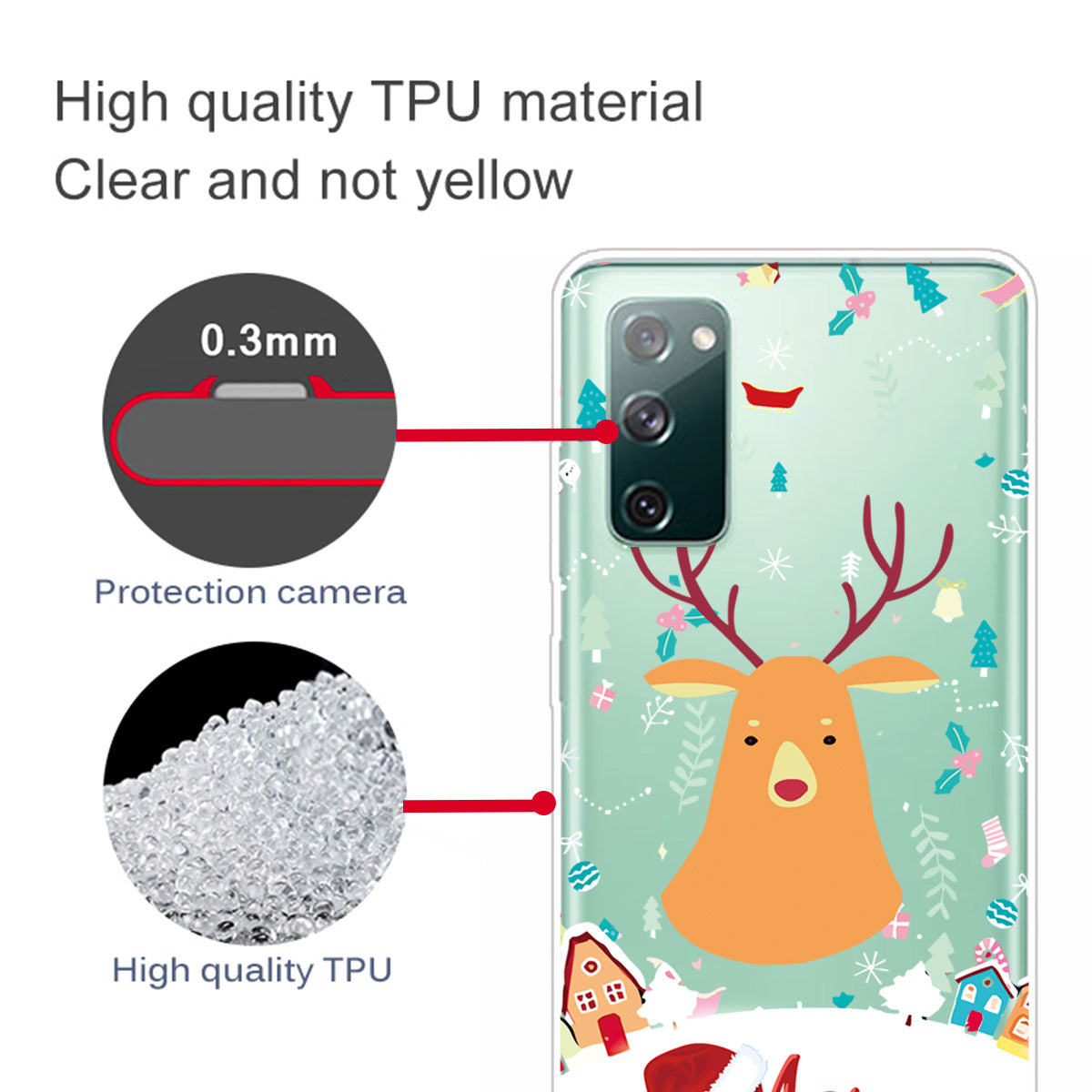 Christmas Series Pattern Printing TPU Phone Case for Samsung Galaxy S20 FE/Fan Edition/S20 FE 5G/Fan Edition 5G - Style K