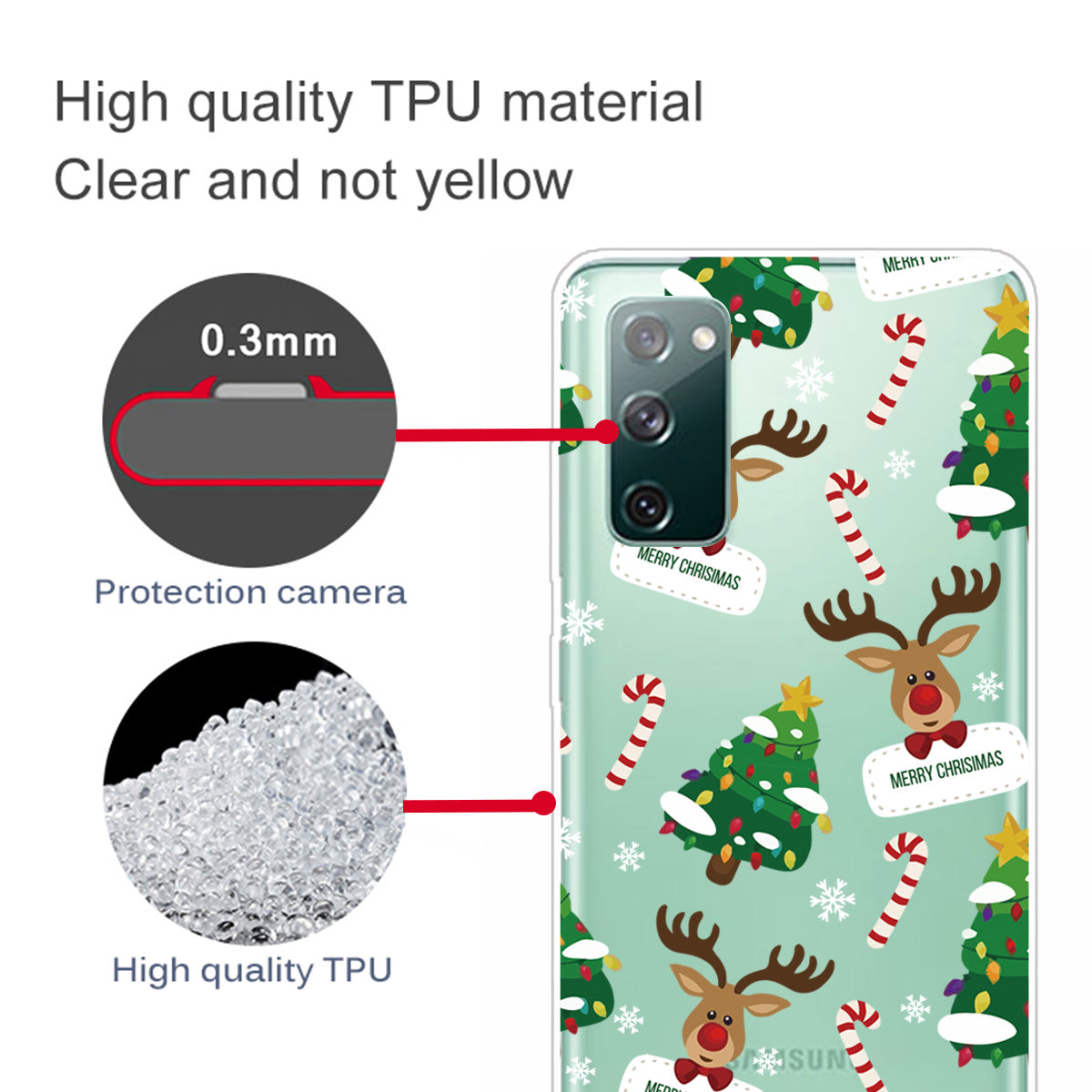 Christmas Series Pattern Printing TPU Phone Case for Samsung Galaxy S20 FE/Fan Edition/S20 FE 5G/Fan Edition 5G - Style L