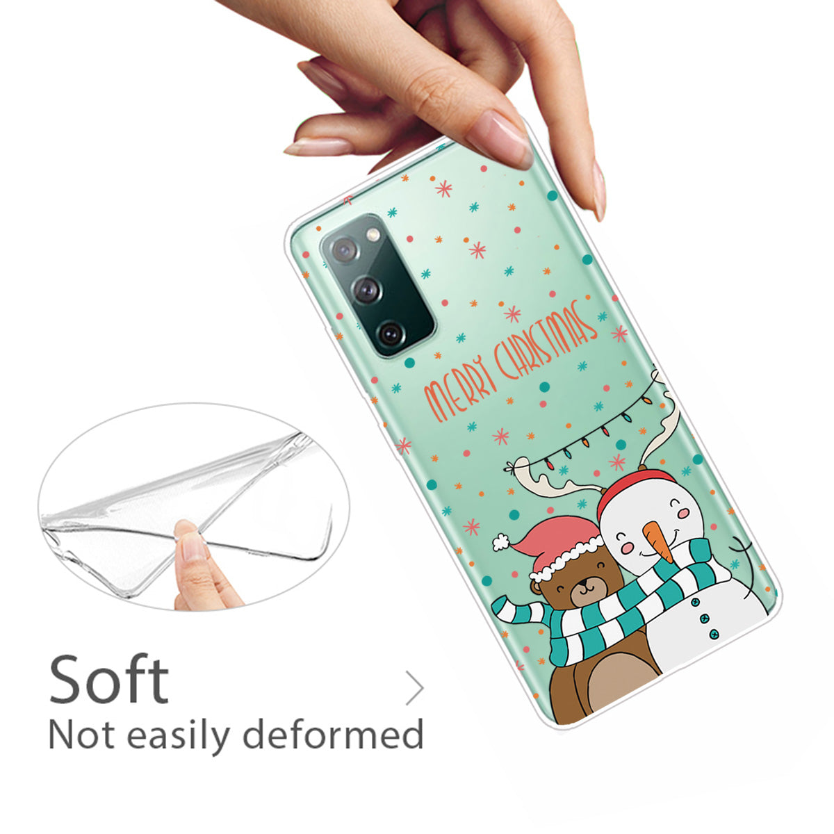 Christmas Series Pattern Printing TPU Phone Case for Samsung Galaxy S20 FE/Fan Edition/S20 FE 5G/Fan Edition 5G - Style P