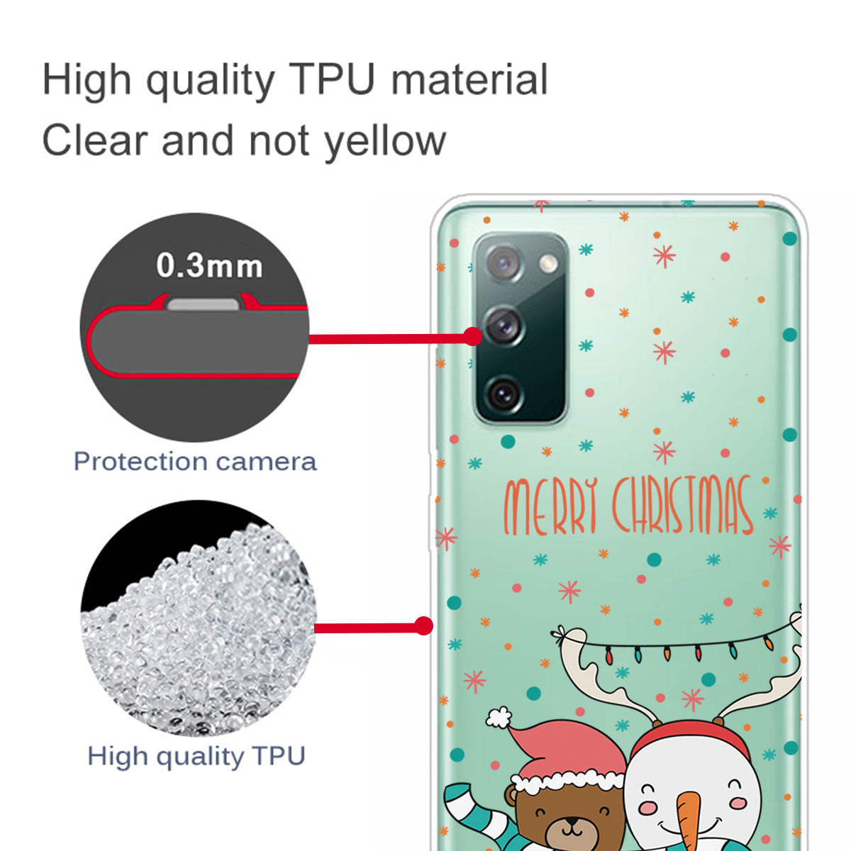 Christmas Series Pattern Printing TPU Phone Case for Samsung Galaxy S20 FE/Fan Edition/S20 FE 5G/Fan Edition 5G - Style P