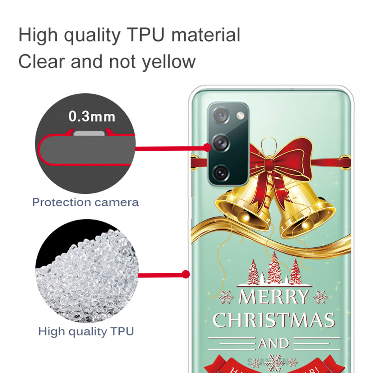 Christmas Series Pattern Printing TPU Phone Case for Samsung Galaxy S20 FE/Fan Edition/S20 FE 5G/Fan Edition 5G - Style Q