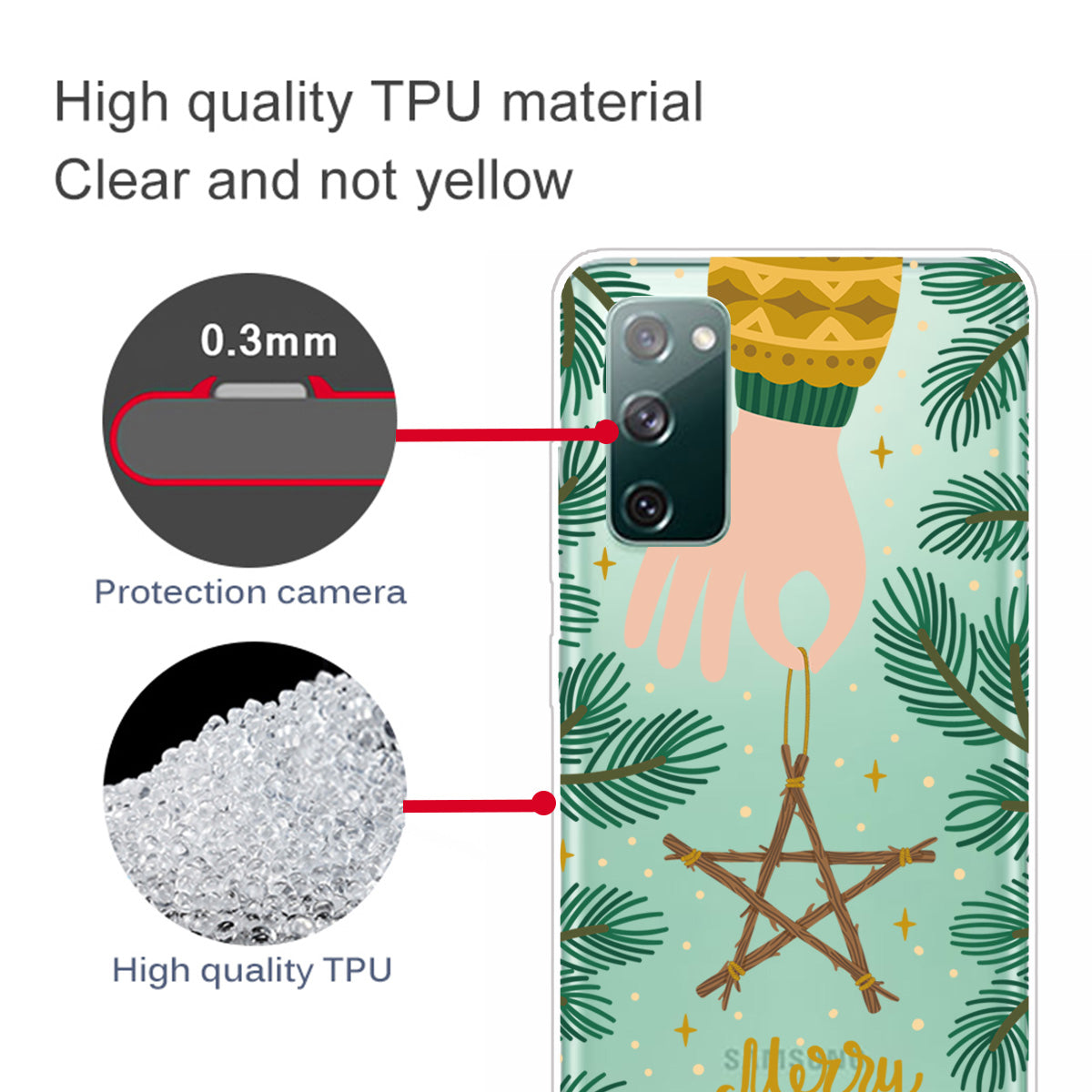 Christmas Series Pattern Printing TPU Phone Case for Samsung Galaxy S20 FE/Fan Edition/S20 FE 5G/Fan Edition 5G - Style R