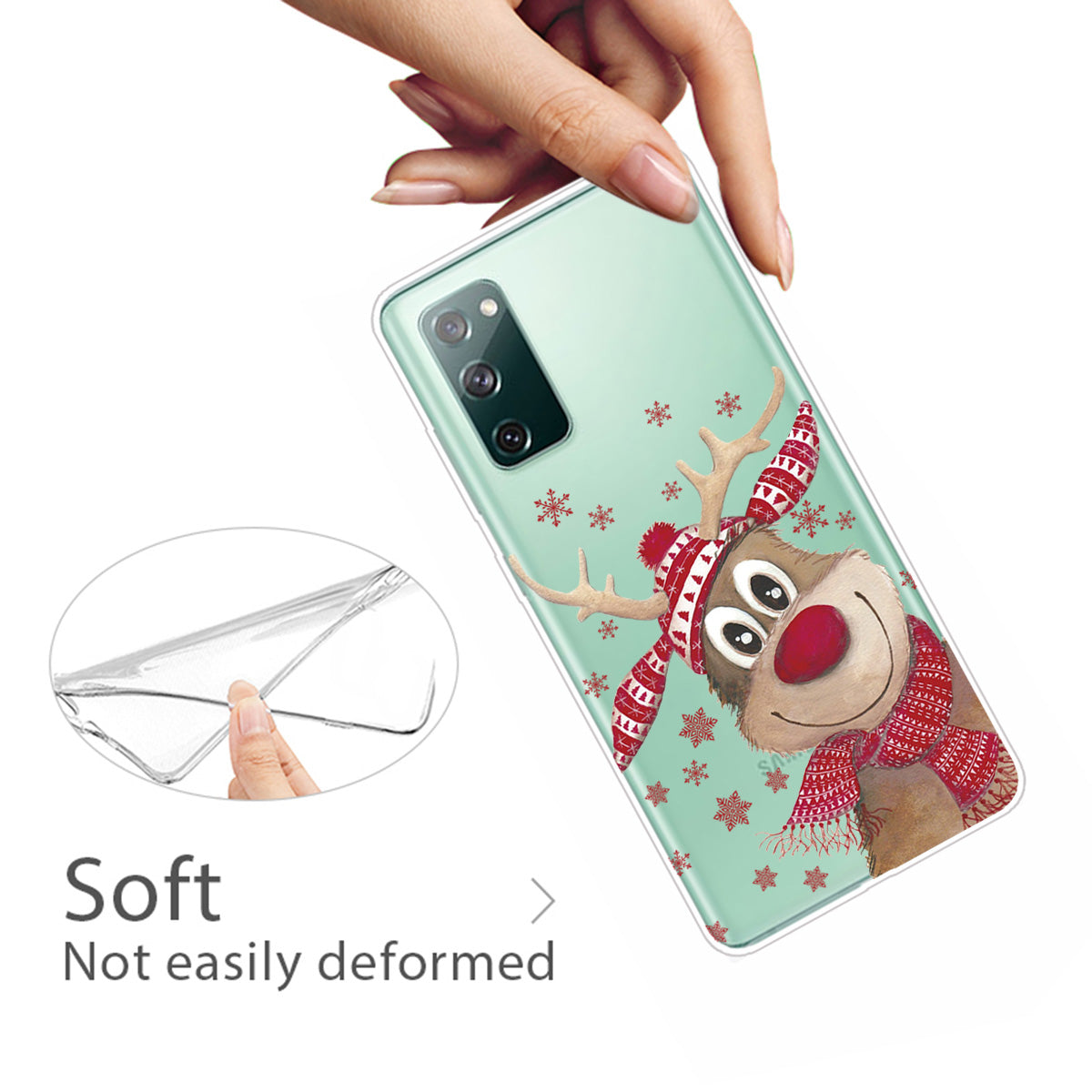 Christmas Series Pattern Printing TPU Phone Case for Samsung Galaxy S20 FE/Fan Edition/S20 FE 5G/Fan Edition 5G - Style T