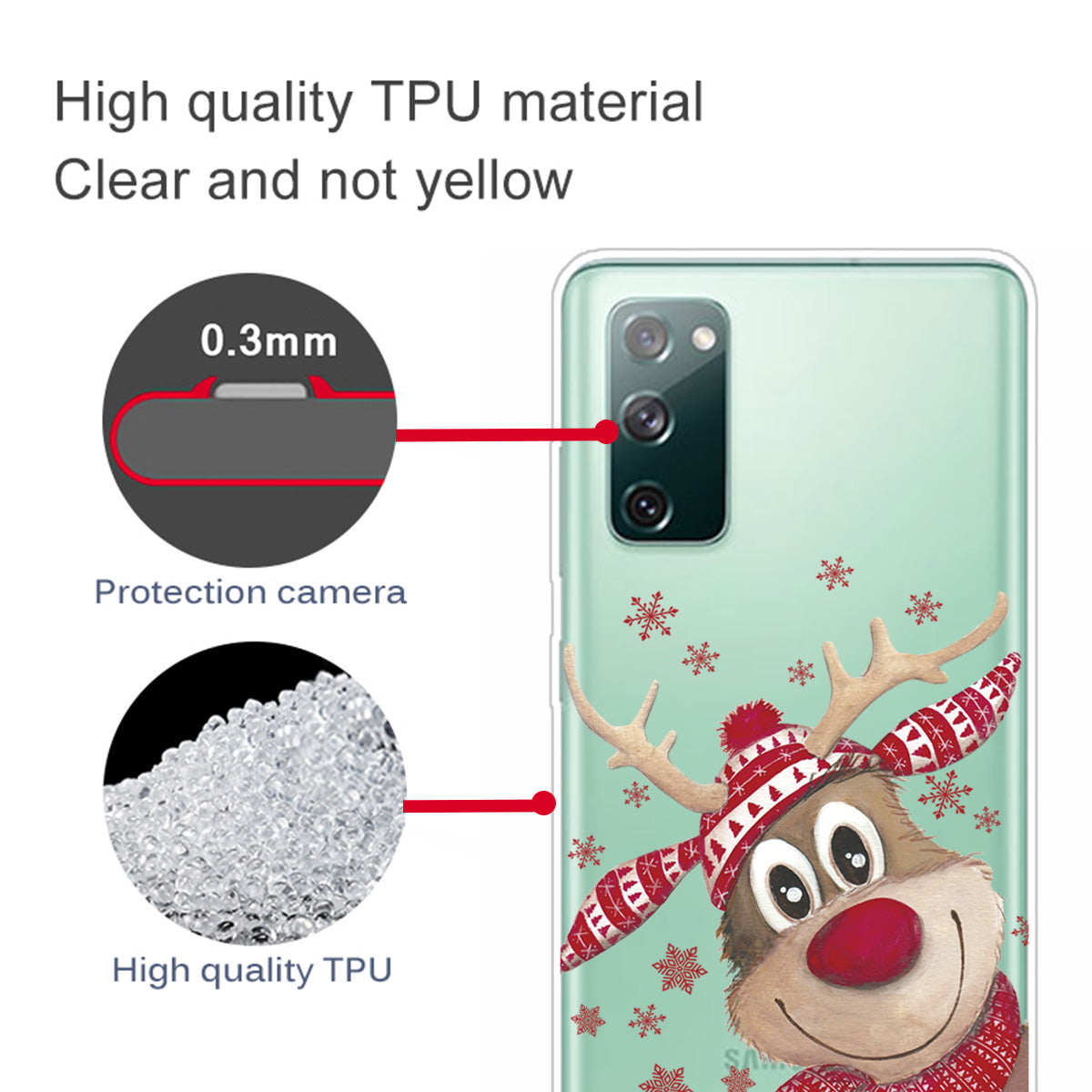 Christmas Series Pattern Printing TPU Phone Case for Samsung Galaxy S20 FE/Fan Edition/S20 FE 5G/Fan Edition 5G - Style T