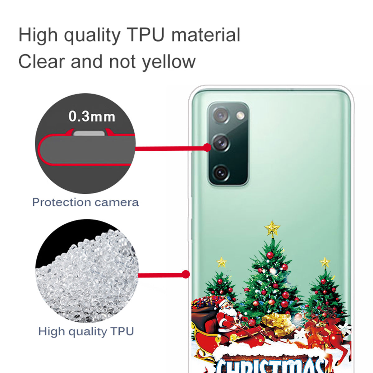 Christmas Series Pattern Printing TPU Phone Case for Samsung Galaxy S20 FE/Fan Edition/S20 FE 5G/Fan Edition 5G - Style U