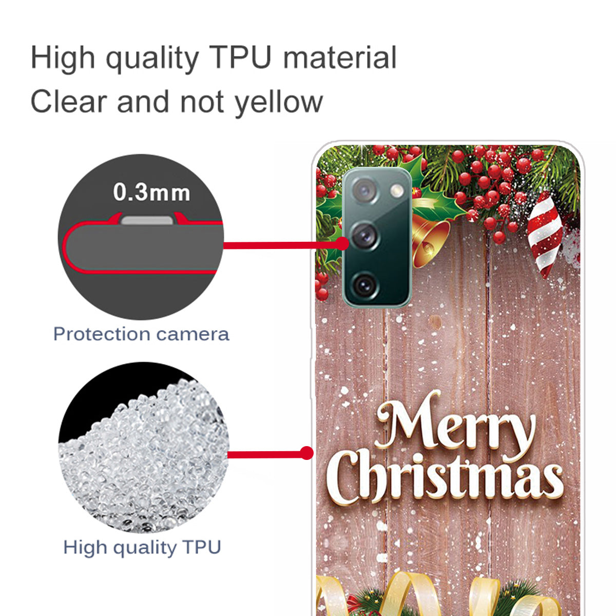 Christmas Series Pattern Printing TPU Phone Case for Samsung Galaxy S20 FE/Fan Edition/S20 FE 5G/Fan Edition 5G - Style W