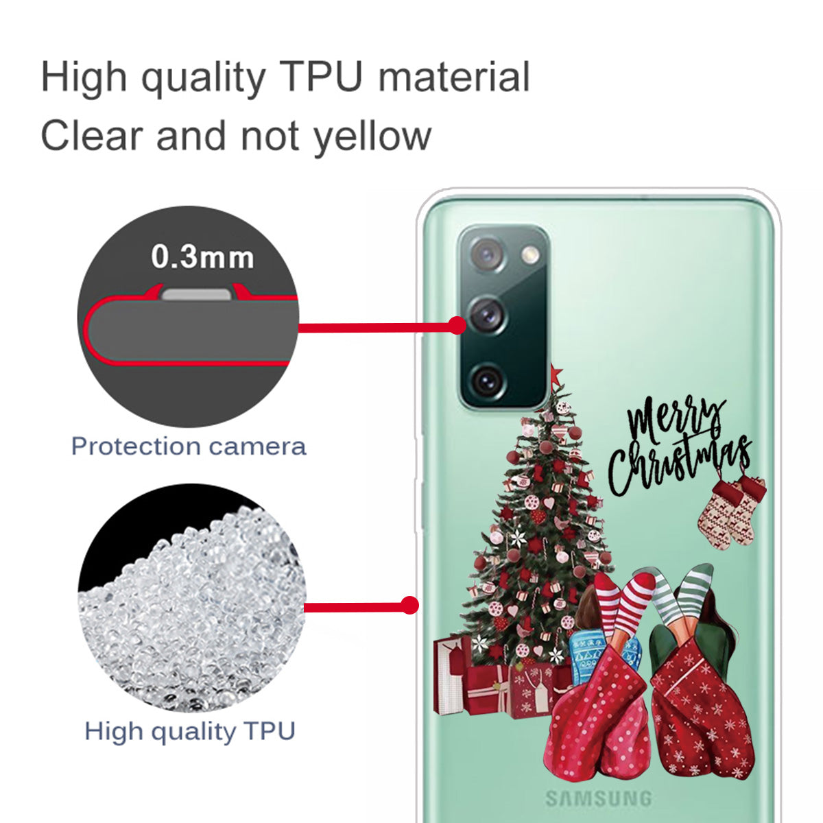 Christmas Series Pattern Printing TPU Phone Case for Samsung Galaxy S20 FE/Fan Edition/S20 FE 5G/Fan Edition 5G - Style X