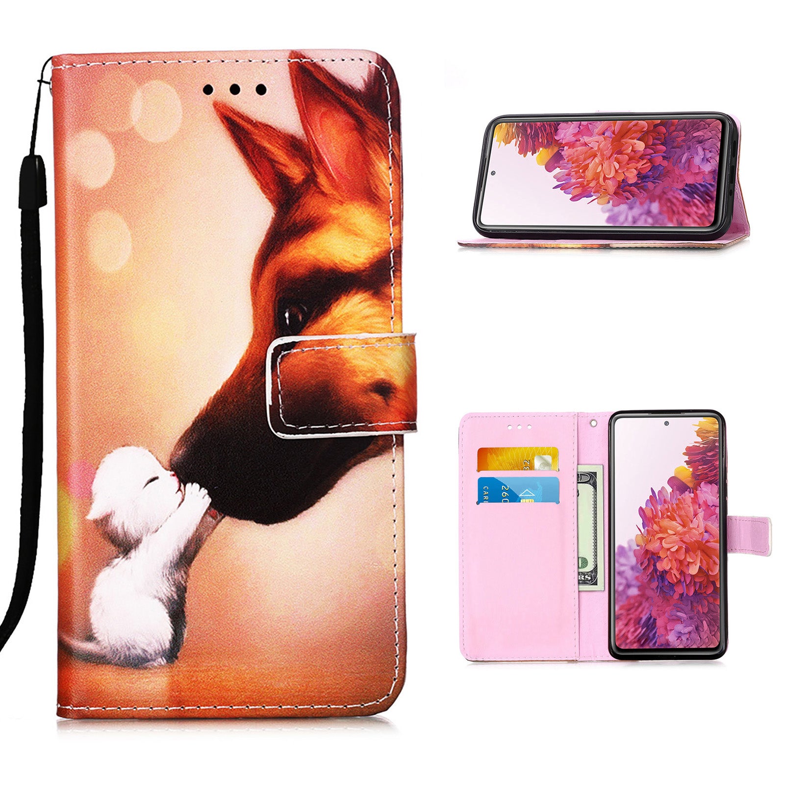 Pattern Printing Leather Wallet Stand Case for Samsung Galaxy S20 FE 4G/FE 5G/S20 Lite/S20 FE 2022 - Wolf