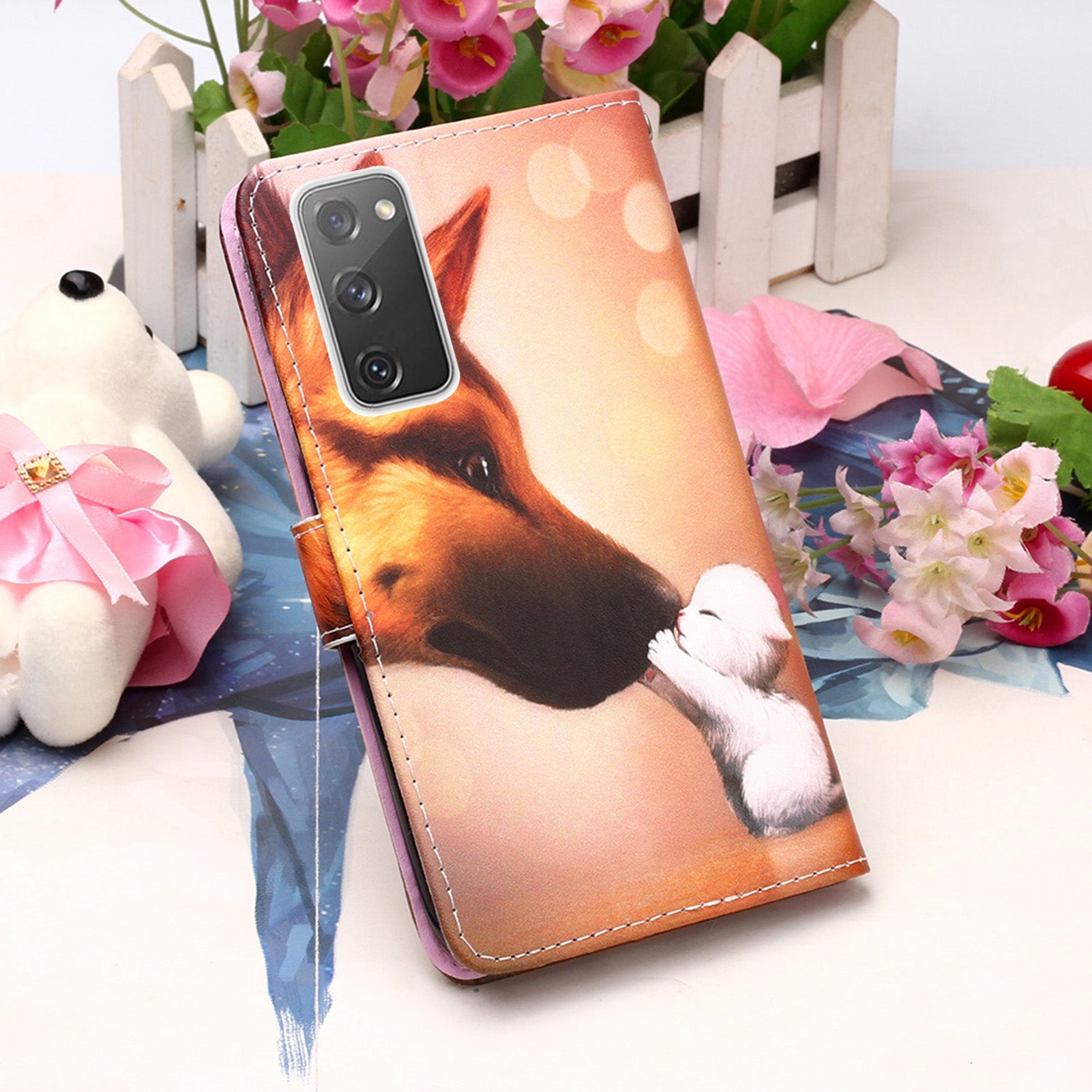 Pattern Printing Leather Wallet Stand Case for Samsung Galaxy S20 FE 4G/FE 5G/S20 Lite/S20 FE 2022 - Wolf