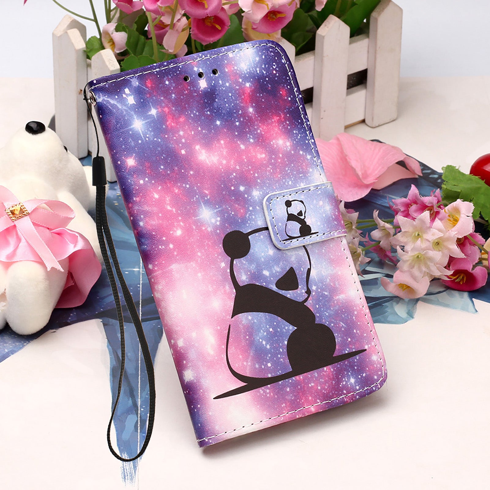 Pattern Printing Leather Wallet Stand Case for Samsung Galaxy S20 FE 4G/FE 5G/S20 Lite/S20 FE 2022 - Panda