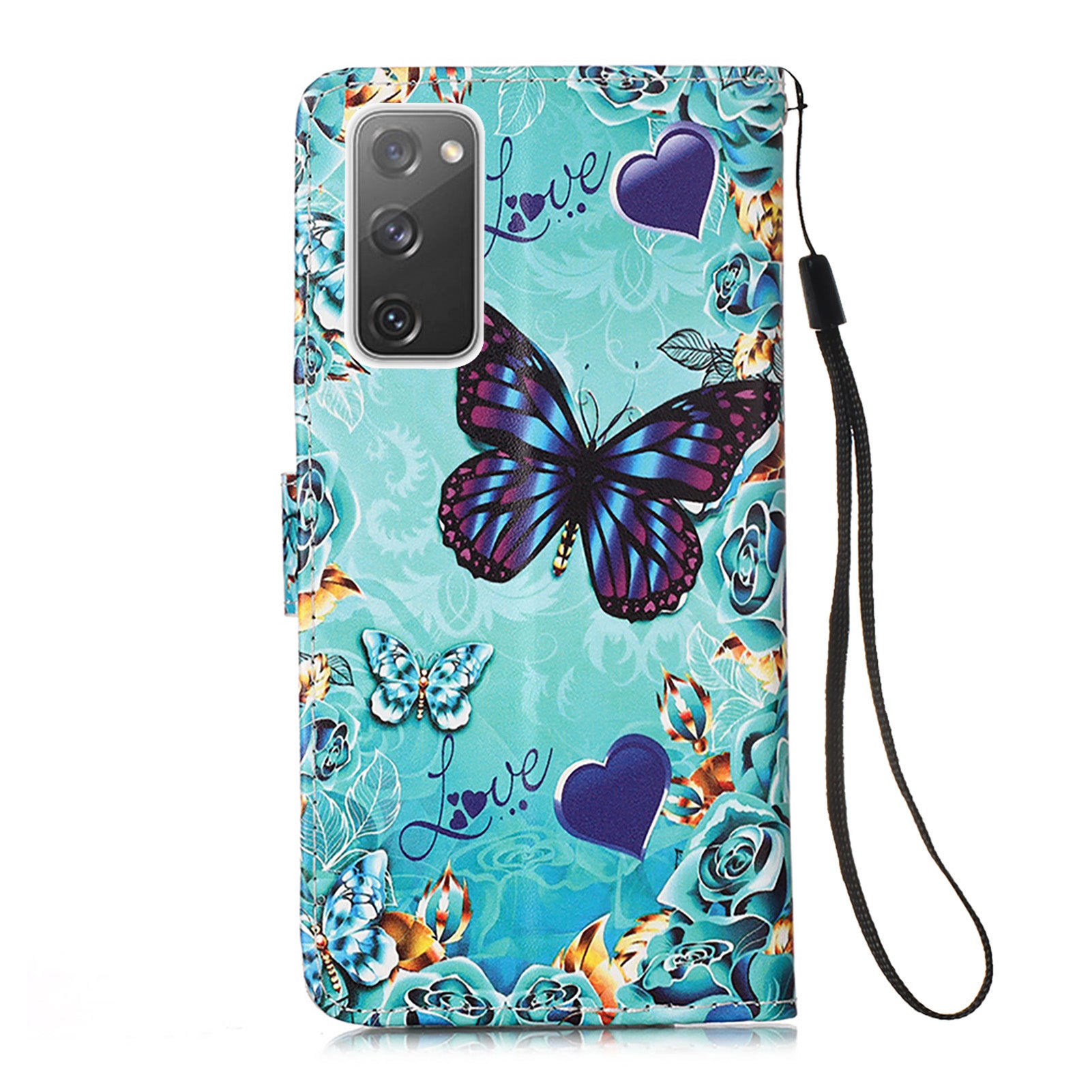 Pattern Printing Leather Wallet Stand Case for Samsung Galaxy S20 FE 4G/FE 5G/S20 Lite/S20 FE 2022 - Butterfly