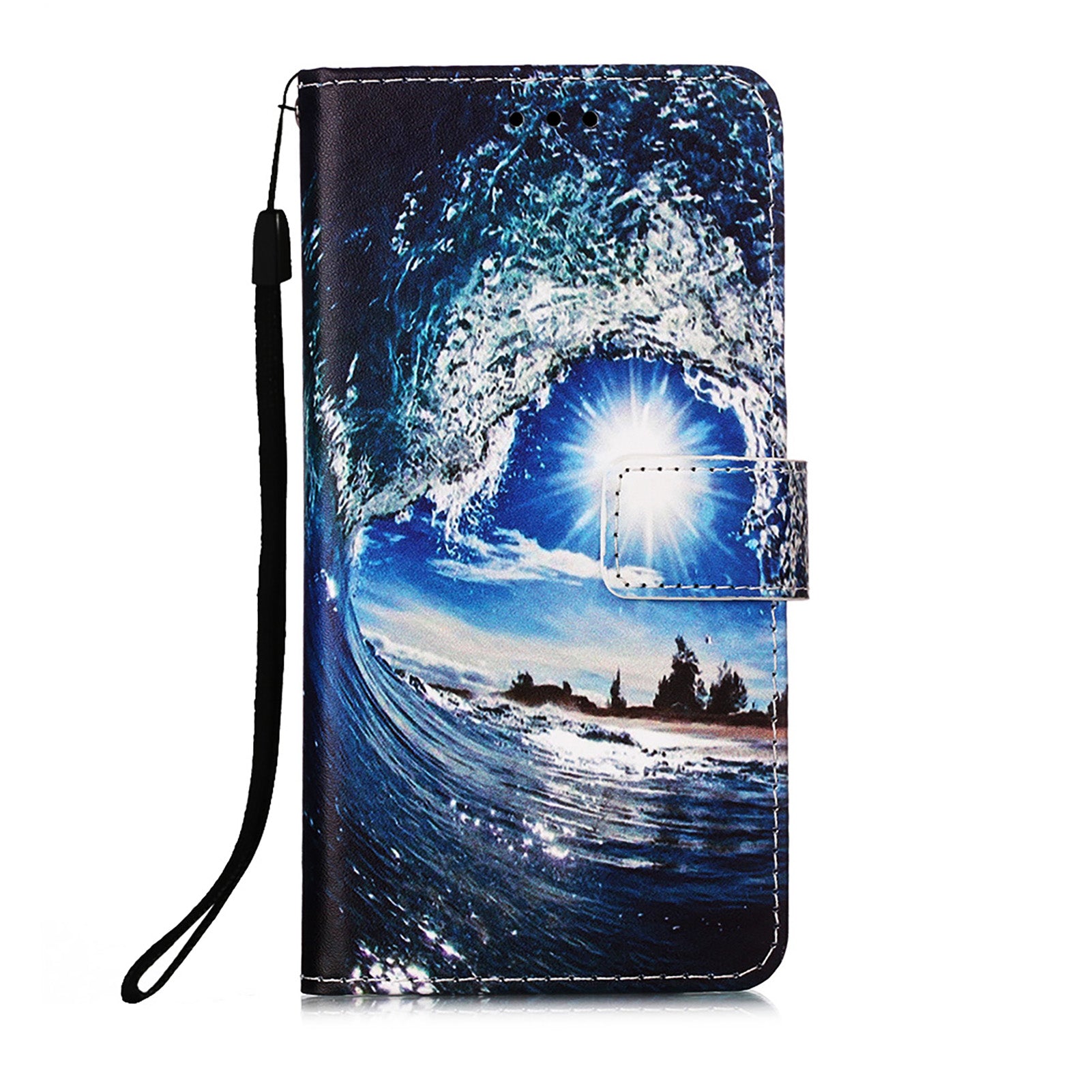 Pattern Printing Leather Wallet Stand Case for Samsung Galaxy S20 FE 4G/FE 5G/S20 Lite/S20 FE 2022 - Wave