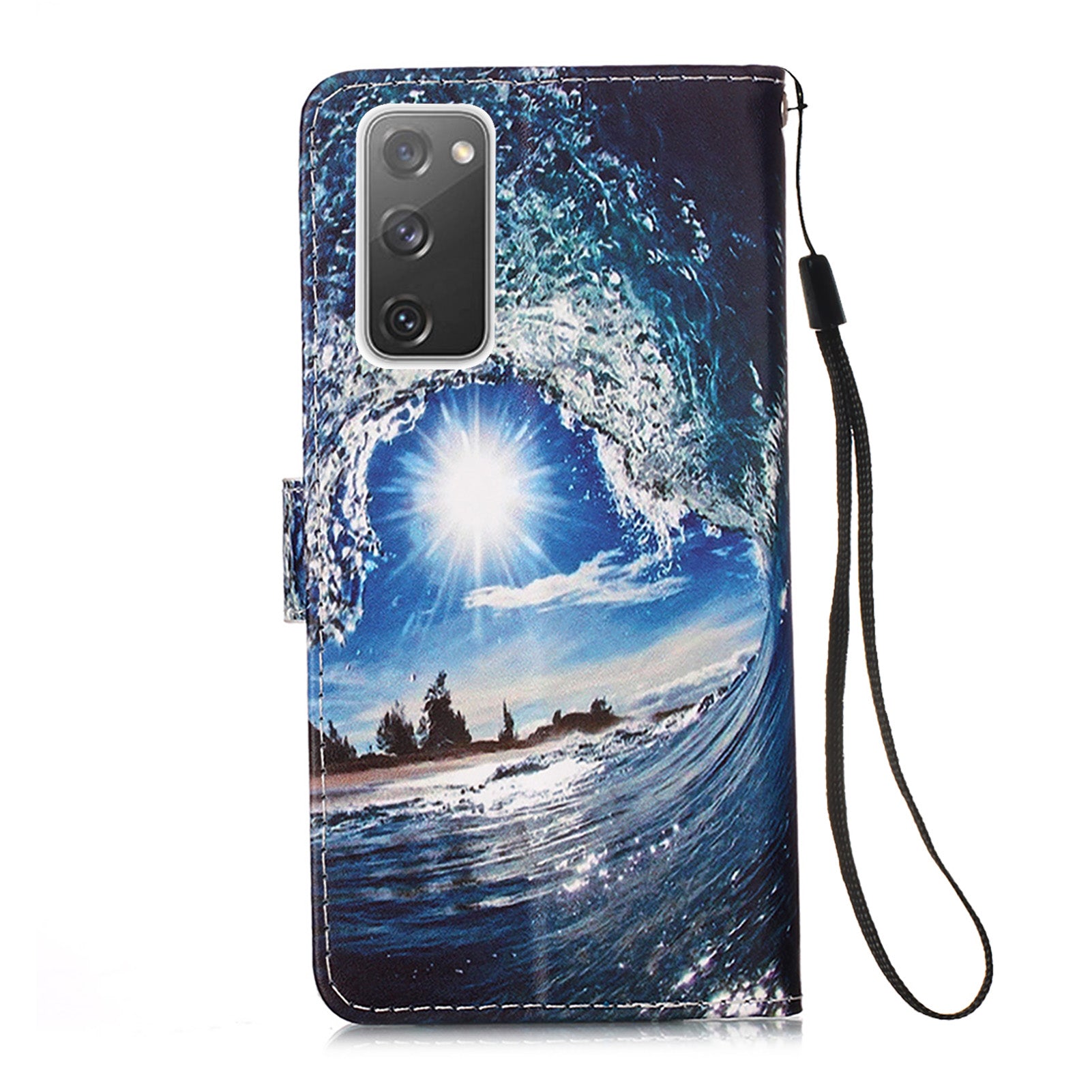 Pattern Printing Leather Wallet Stand Case for Samsung Galaxy S20 FE 4G/FE 5G/S20 Lite/S20 FE 2022 - Wave