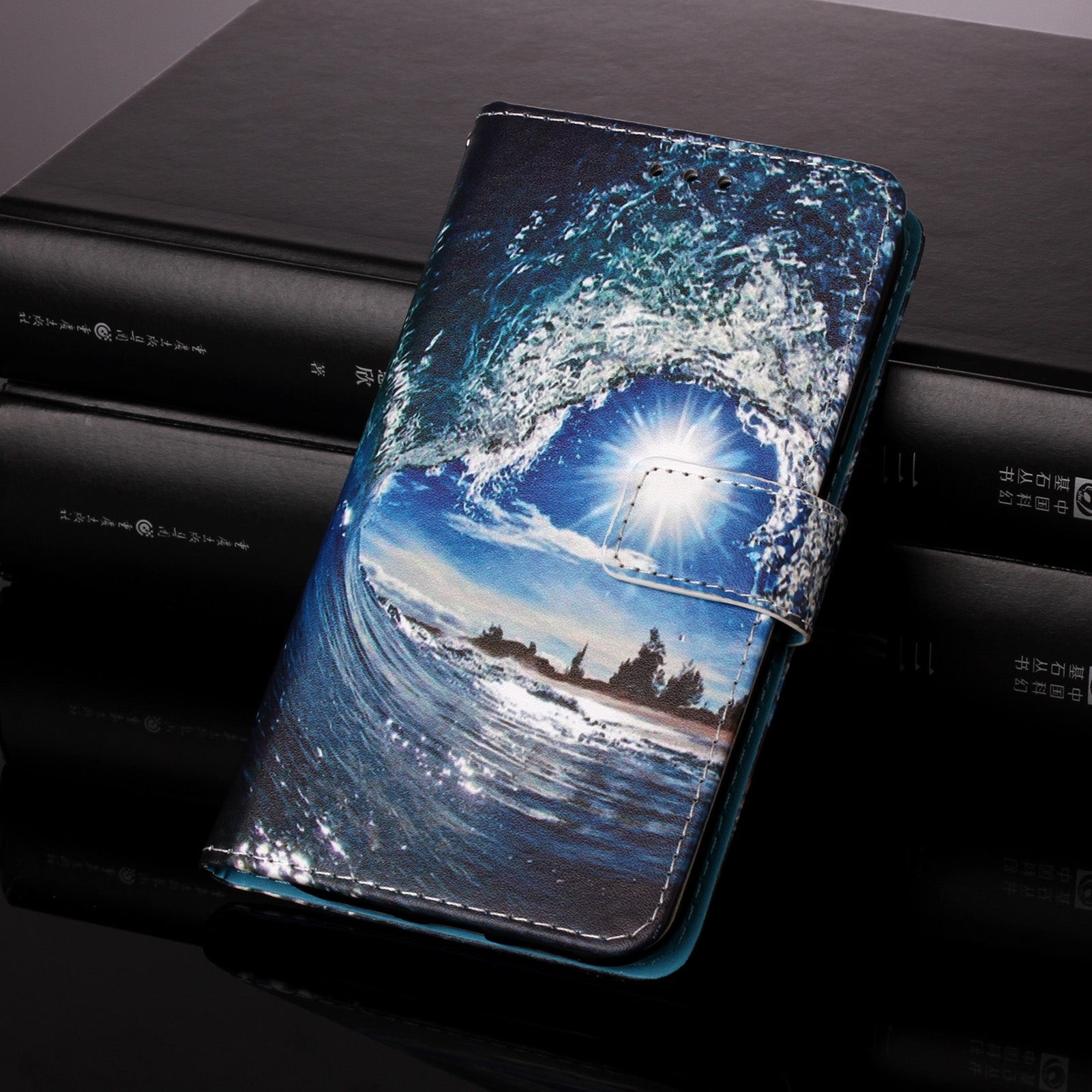 Pattern Printing Leather Wallet Stand Case for Samsung Galaxy S20 FE 4G/FE 5G/S20 Lite/S20 FE 2022 - Wave