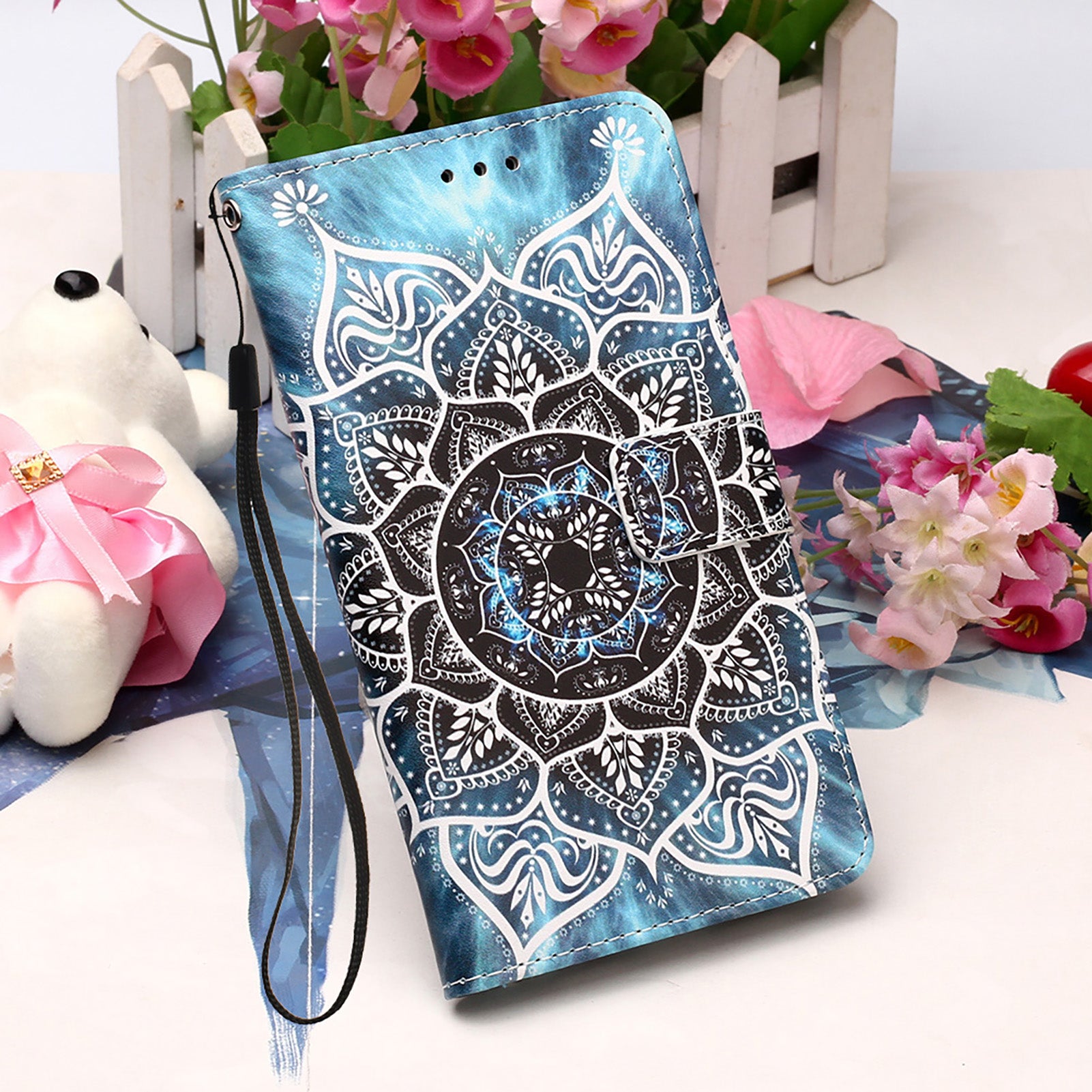 Pattern Printing Leather Wallet Stand Case for Samsung Galaxy S20 FE 4G/FE 5G/S20 Lite/S20 FE 2022 - Flower Pattern