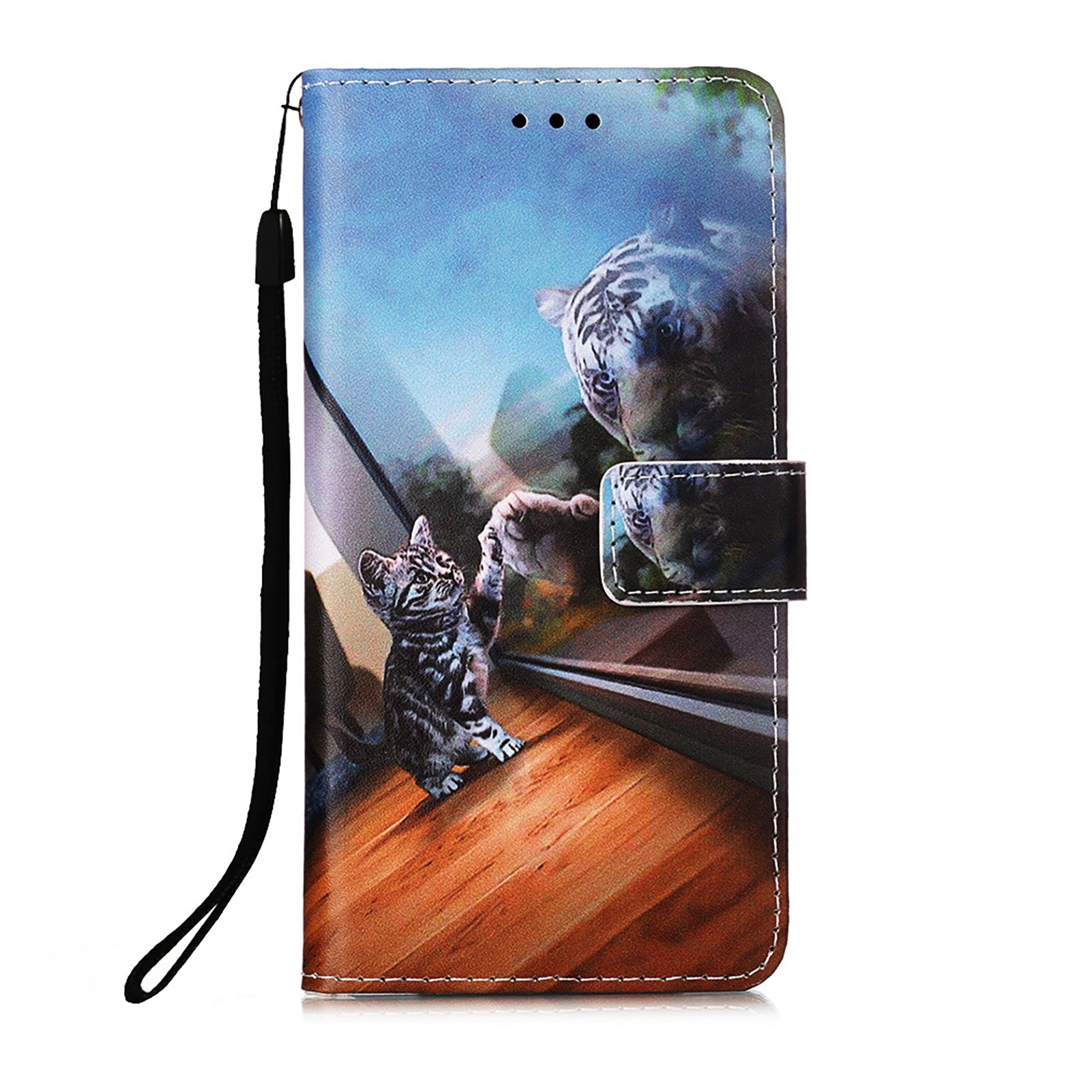 Pattern Printing Leather Wallet Stand Case for Samsung Galaxy S20 FE 4G/FE 5G/S20 Lite/S20 FE 2022 - Cat and Tiger