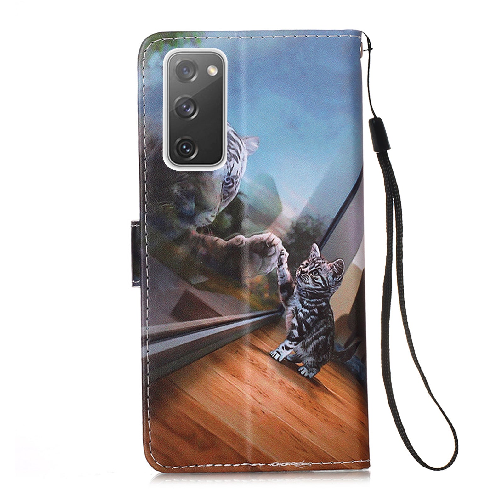 Pattern Printing Leather Wallet Stand Case for Samsung Galaxy S20 FE 4G/FE 5G/S20 Lite/S20 FE 2022 - Cat and Tiger