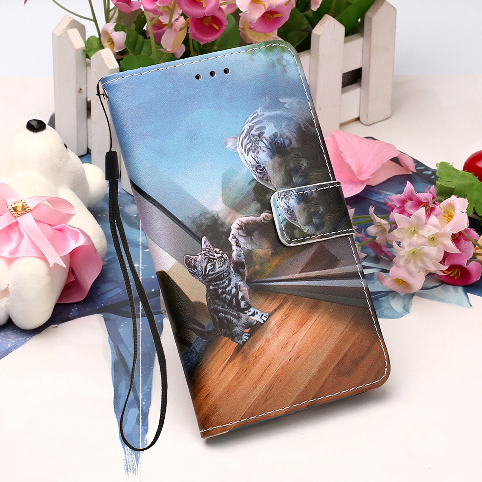 Pattern Printing Leather Wallet Stand Case for Samsung Galaxy S20 FE 4G/FE 5G/S20 Lite/S20 FE 2022 - Cat and Tiger