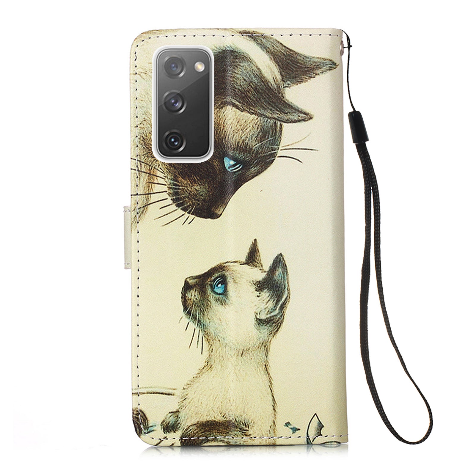 Pattern Printing Leather Wallet Stand Case for Samsung Galaxy S20 FE 4G/FE 5G/S20 Lite/S20 FE 2022 - Two Cats