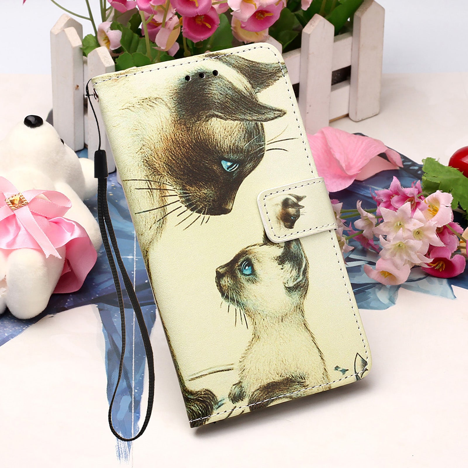 Pattern Printing Leather Wallet Stand Case for Samsung Galaxy S20 FE 4G/FE 5G/S20 Lite/S20 FE 2022 - Two Cats