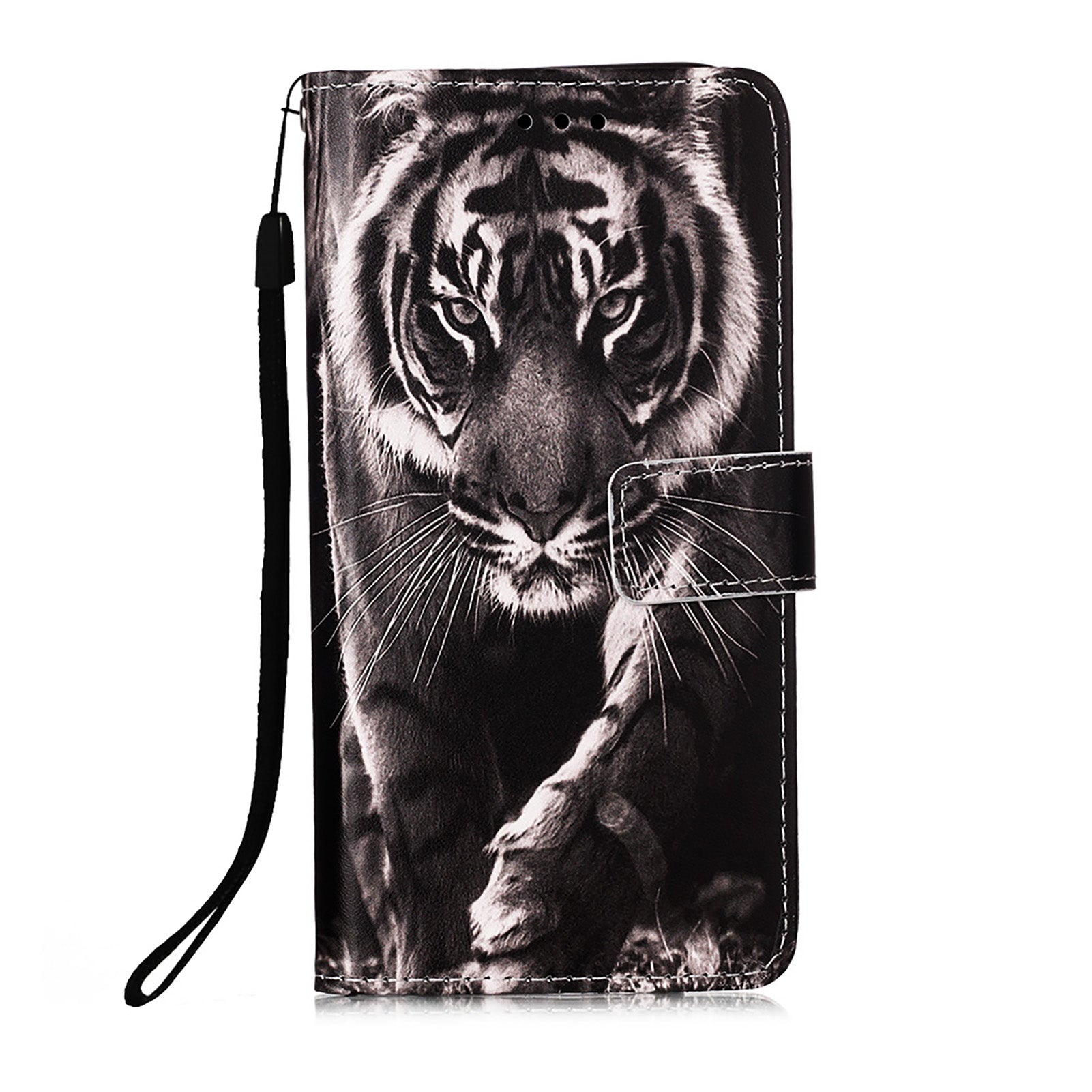 Pattern Printing Leather Wallet Stand Case for Samsung Galaxy S20 FE 4G/FE 5G/S20 Lite/S20 FE 2022 - Tiger