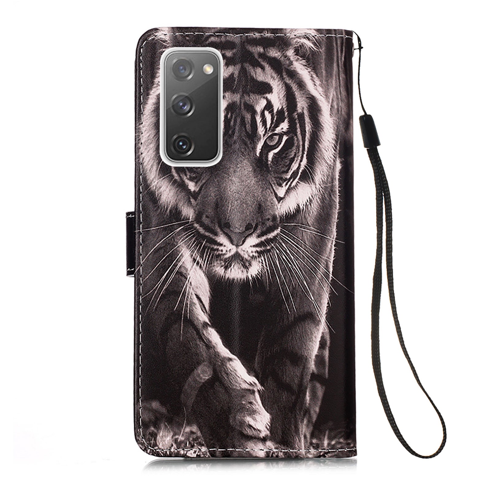 Pattern Printing Leather Wallet Stand Case for Samsung Galaxy S20 FE 4G/FE 5G/S20 Lite/S20 FE 2022 - Tiger