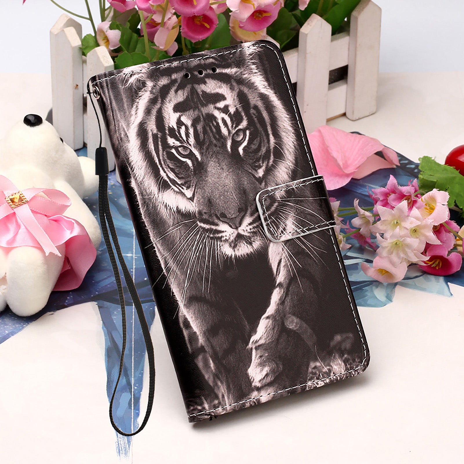 Pattern Printing Leather Wallet Stand Case for Samsung Galaxy S20 FE 4G/FE 5G/S20 Lite/S20 FE 2022 - Tiger