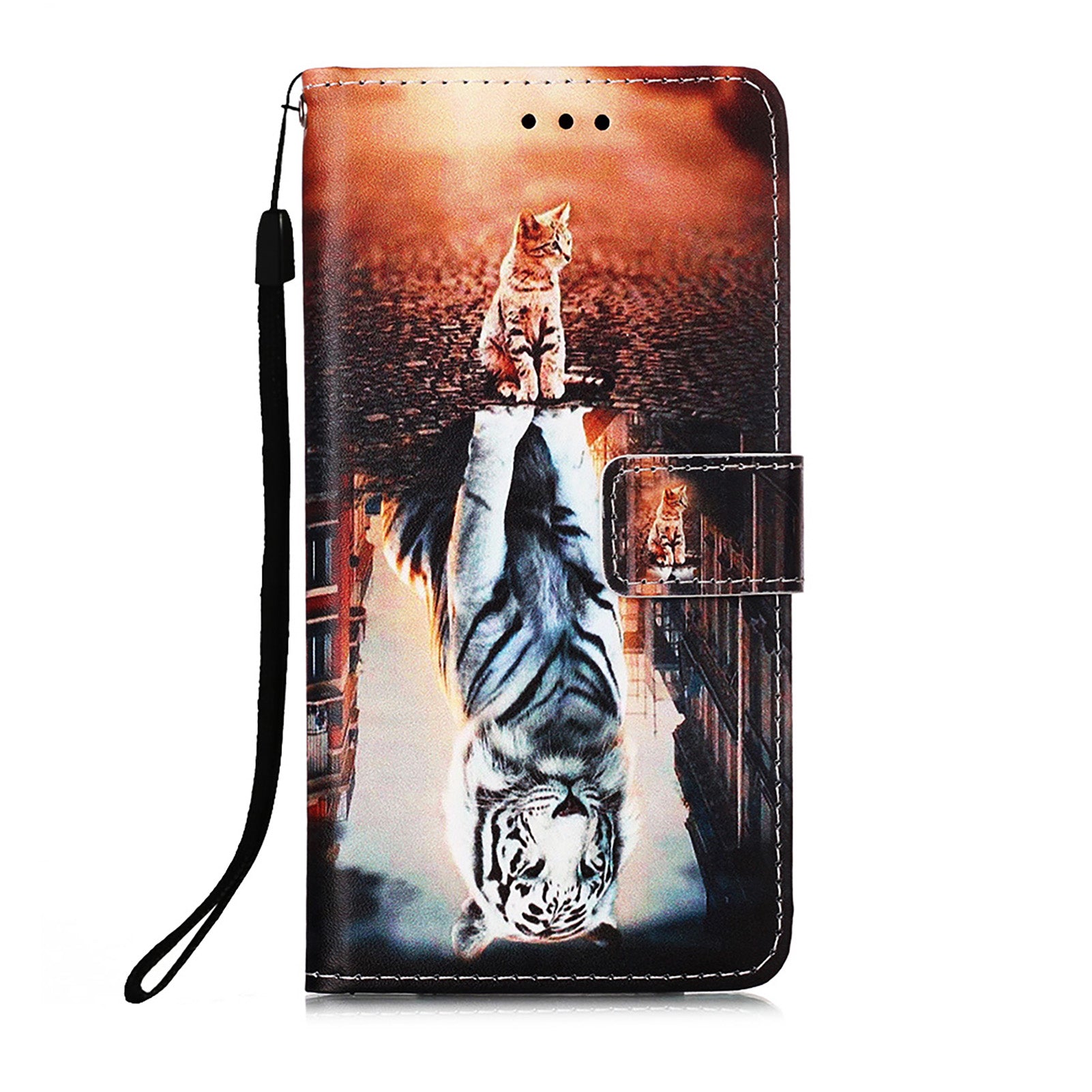 Pattern Printing Leather Wallet Stand Case for Samsung Galaxy S20 FE 4G/FE 5G/S20 Lite/S20 FE 2022 - Reflection