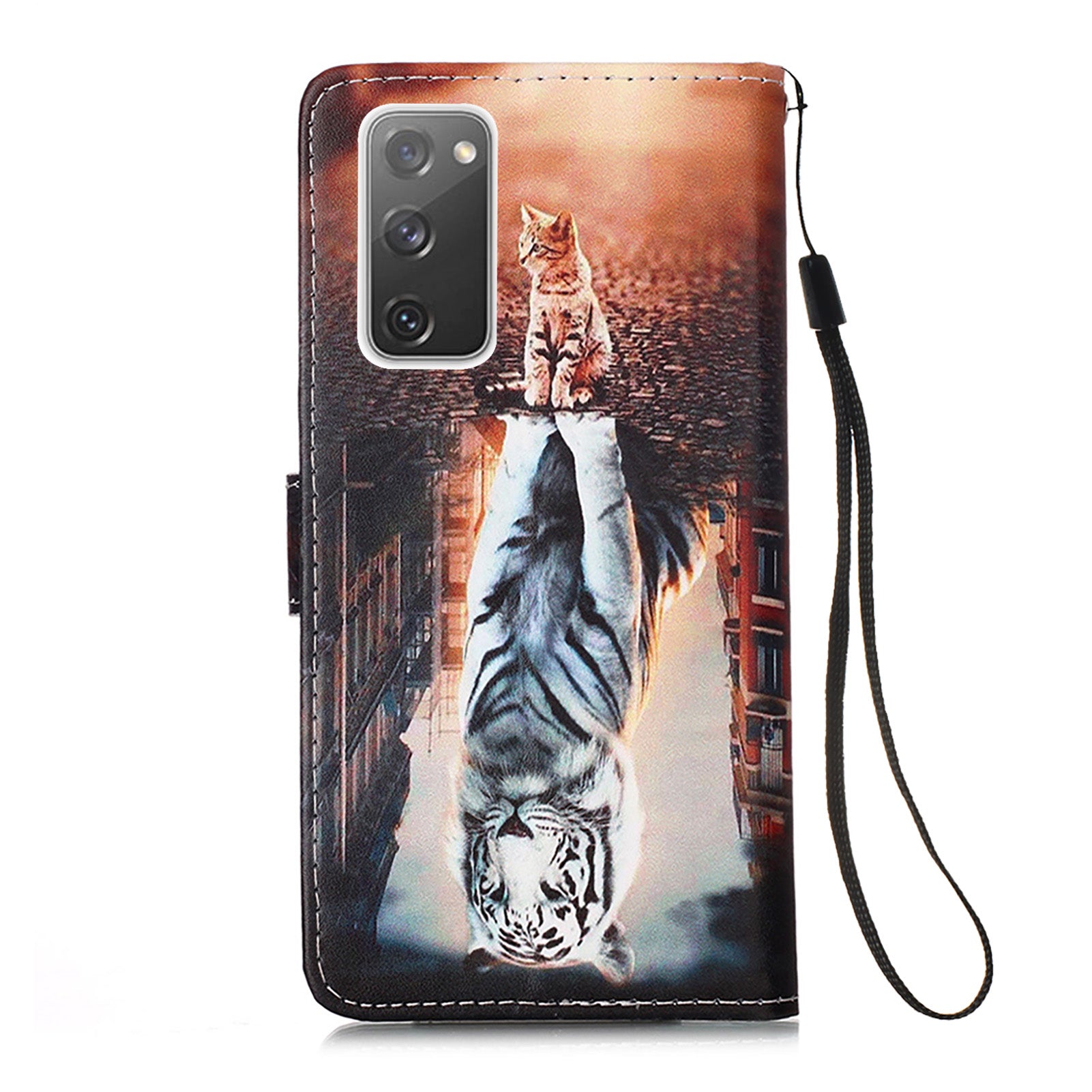 Pattern Printing Leather Wallet Stand Case for Samsung Galaxy S20 FE 4G/FE 5G/S20 Lite/S20 FE 2022 - Reflection