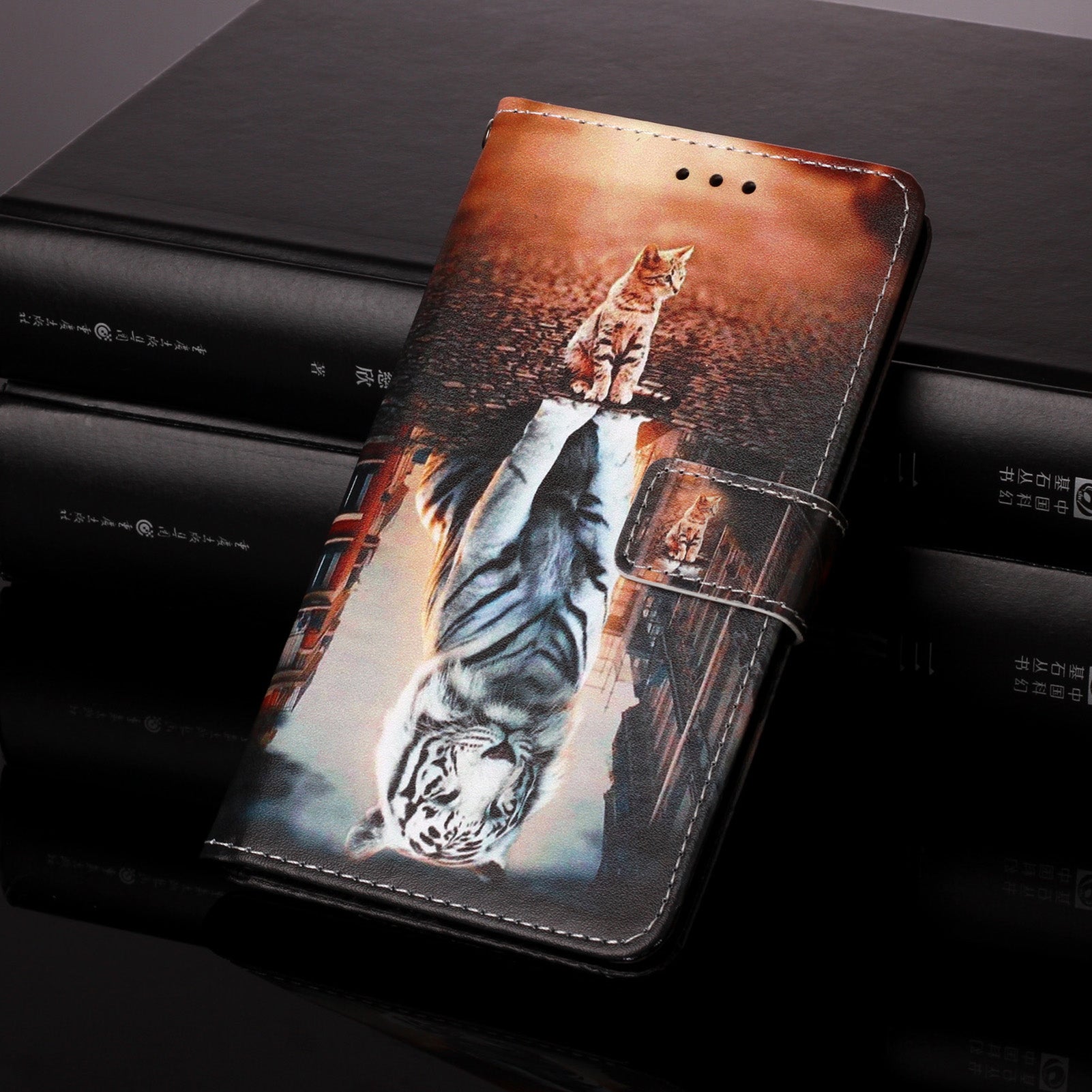 Pattern Printing Leather Wallet Stand Case for Samsung Galaxy S20 FE 4G/FE 5G/S20 Lite/S20 FE 2022 - Reflection