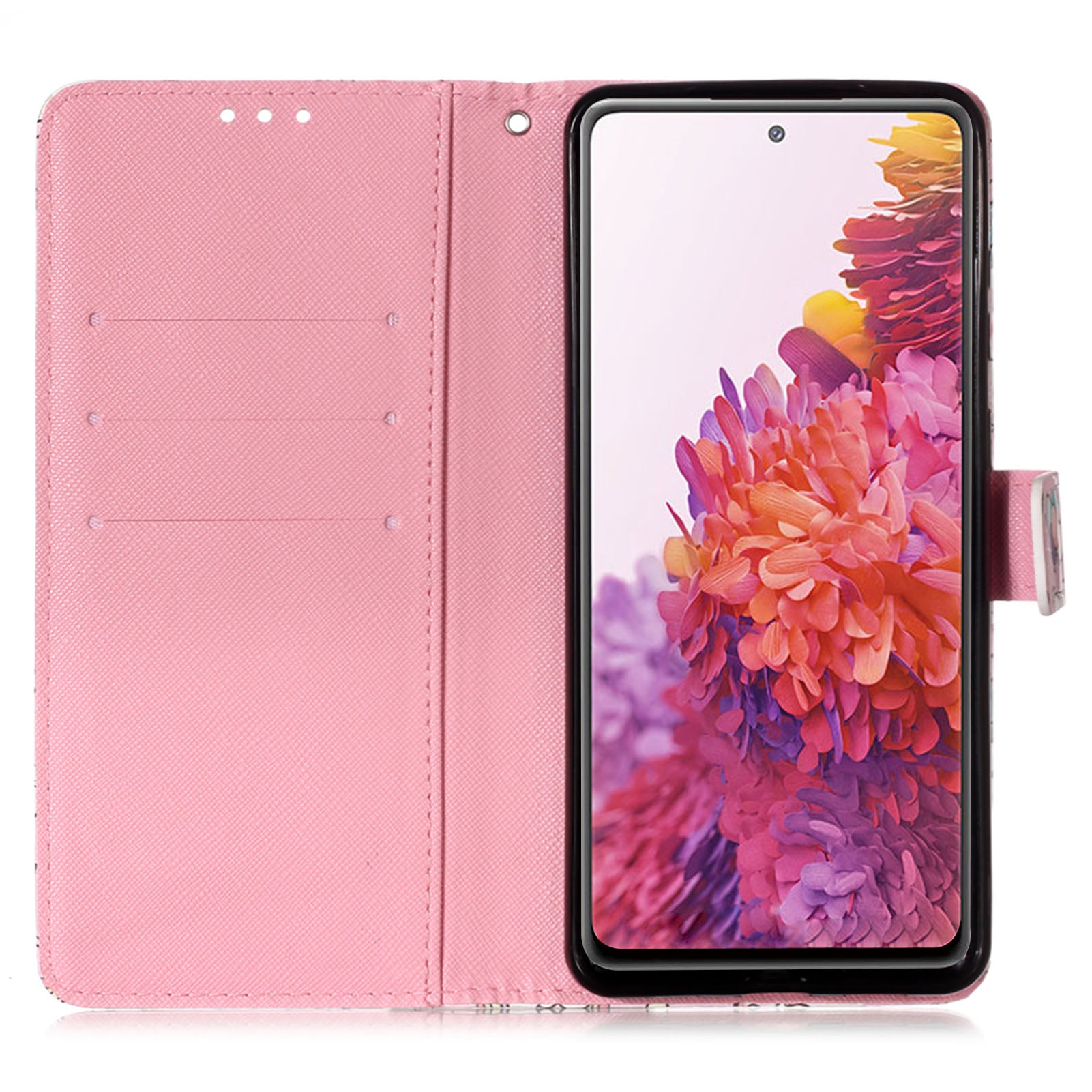 Light Spot Decor Pattern Printing Wallet Stand Leather Phone Casing with Strap for Samsung Galaxy S20 FE 4G/FE 5G/S20 Lite/S20 FE 2022 - Rose Butterfly