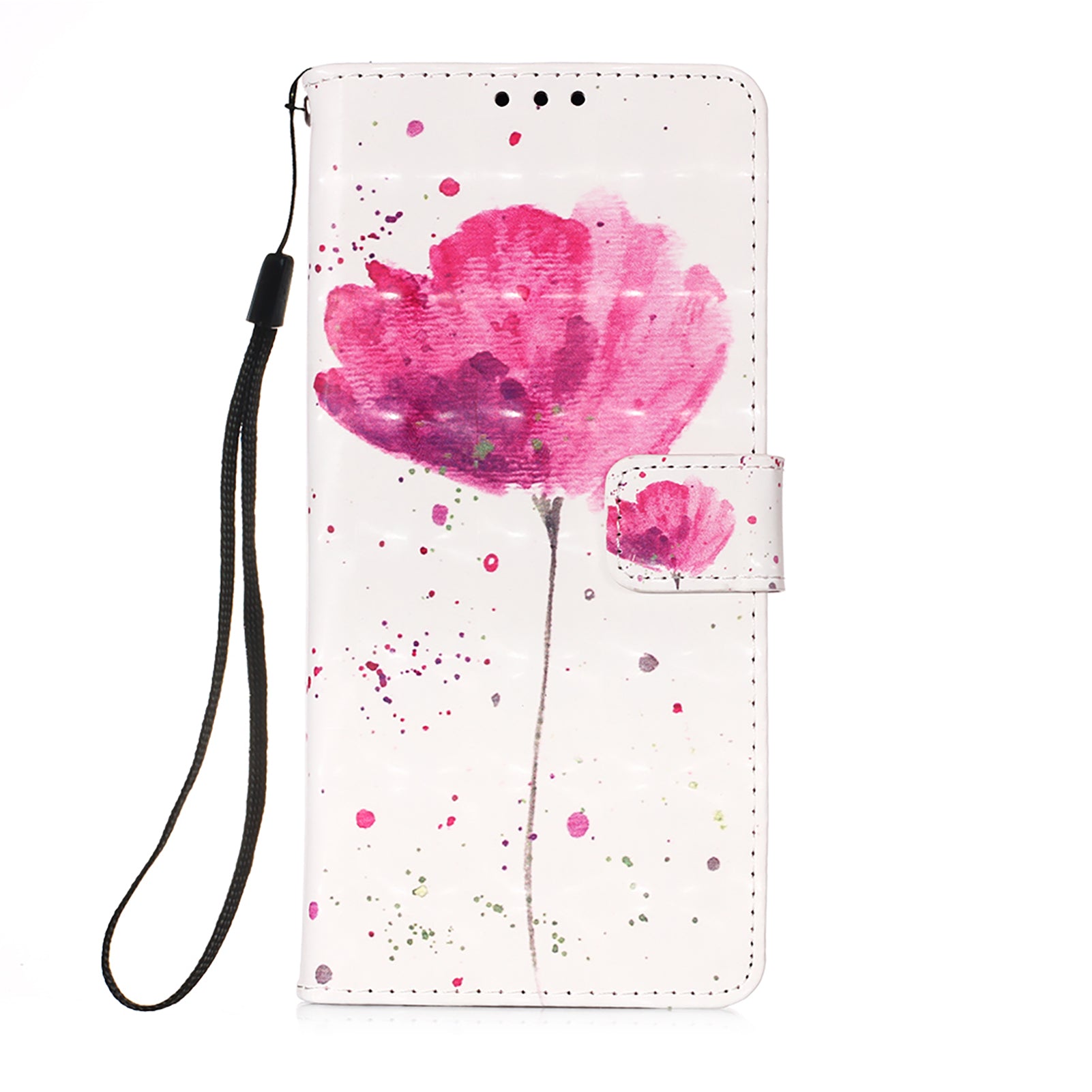 Light Spot Decor Pattern Printing Wallet Stand Leather Phone Casing with Strap for Samsung Galaxy S20 FE 4G/FE 5G/S20 Lite/S20 FE 2022 - Flower