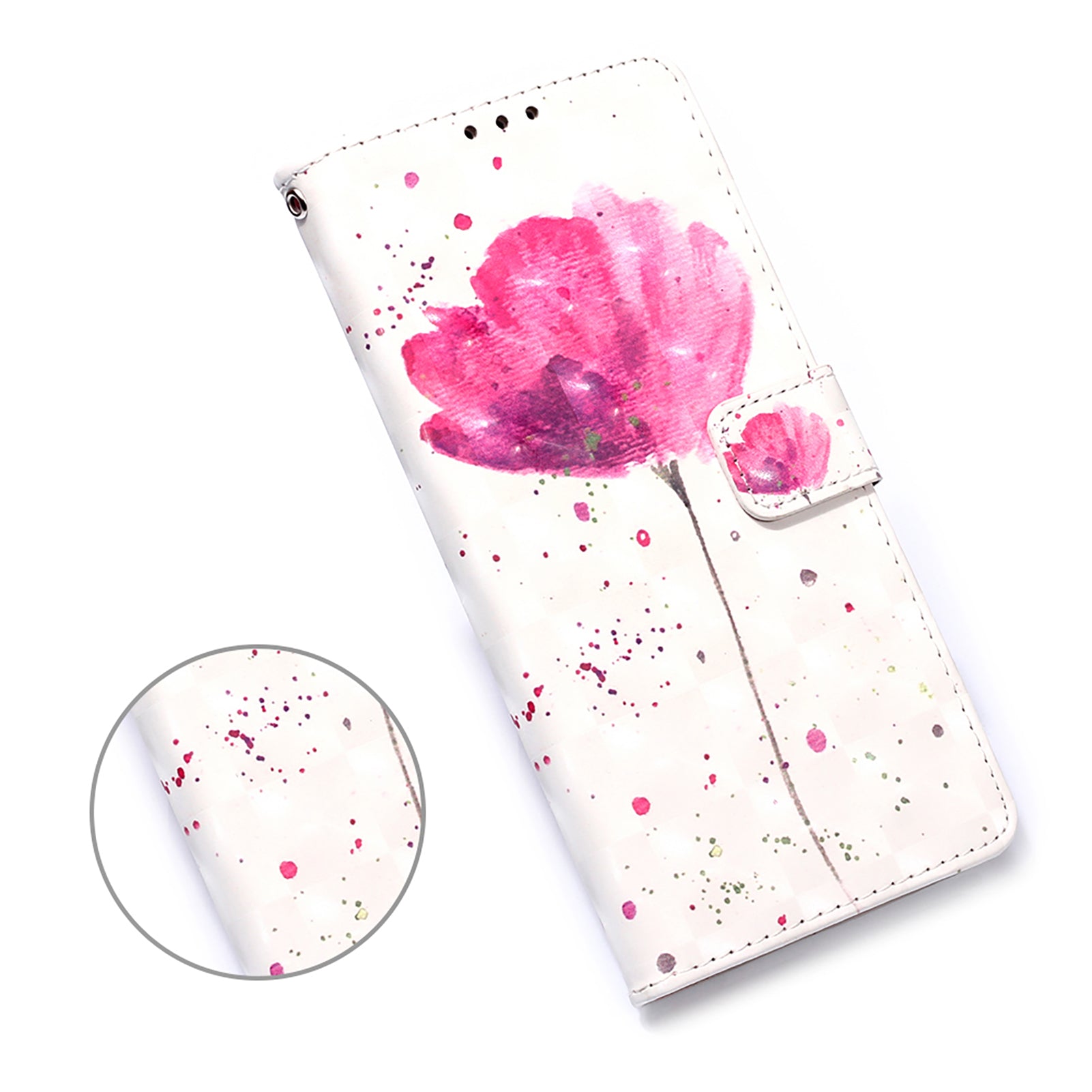 Light Spot Decor Pattern Printing Wallet Stand Leather Phone Casing with Strap for Samsung Galaxy S20 FE 4G/FE 5G/S20 Lite/S20 FE 2022 - Flower